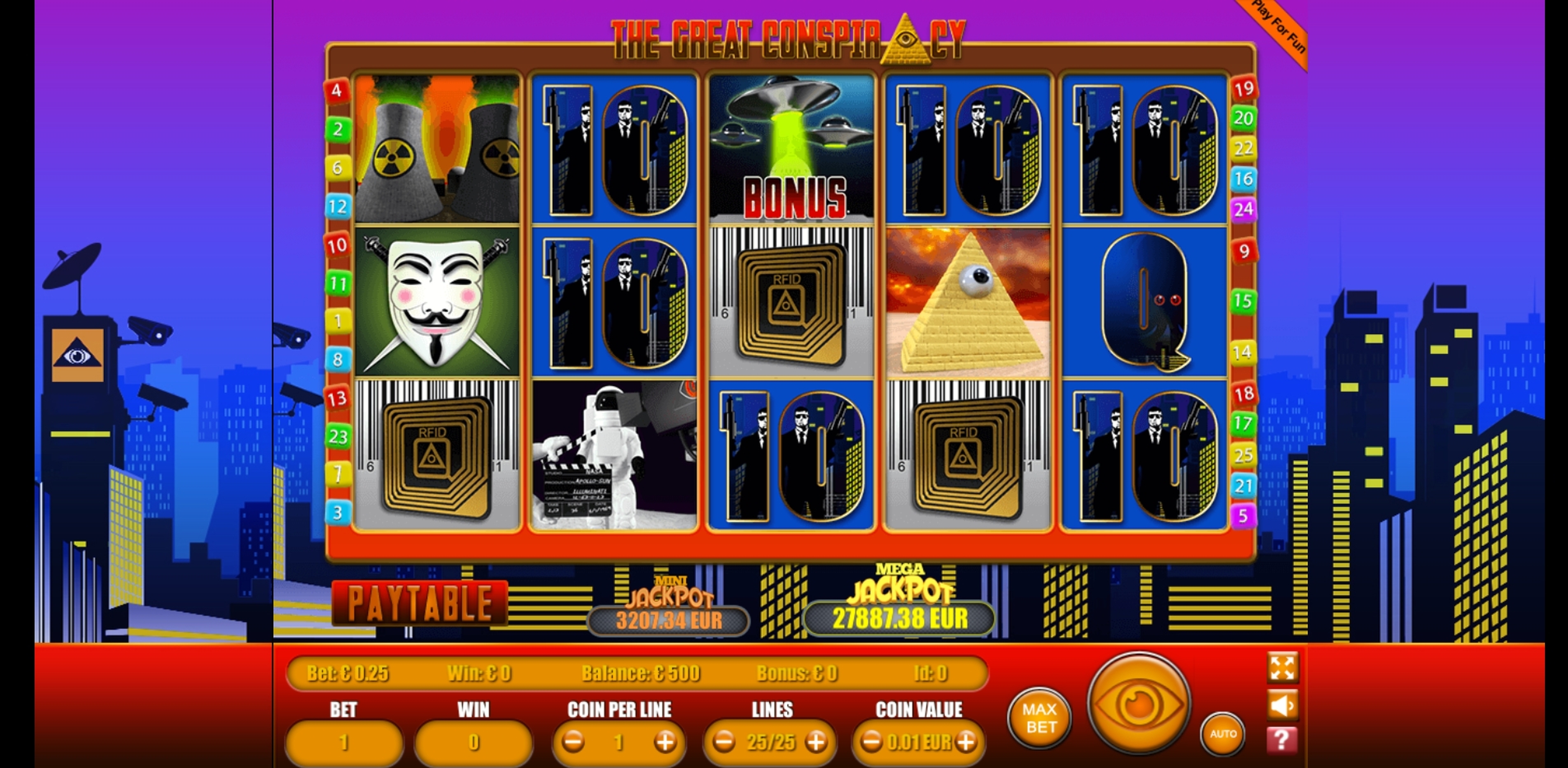 Reels in The Great Conspiracy Slot Game by Portomaso Gaming