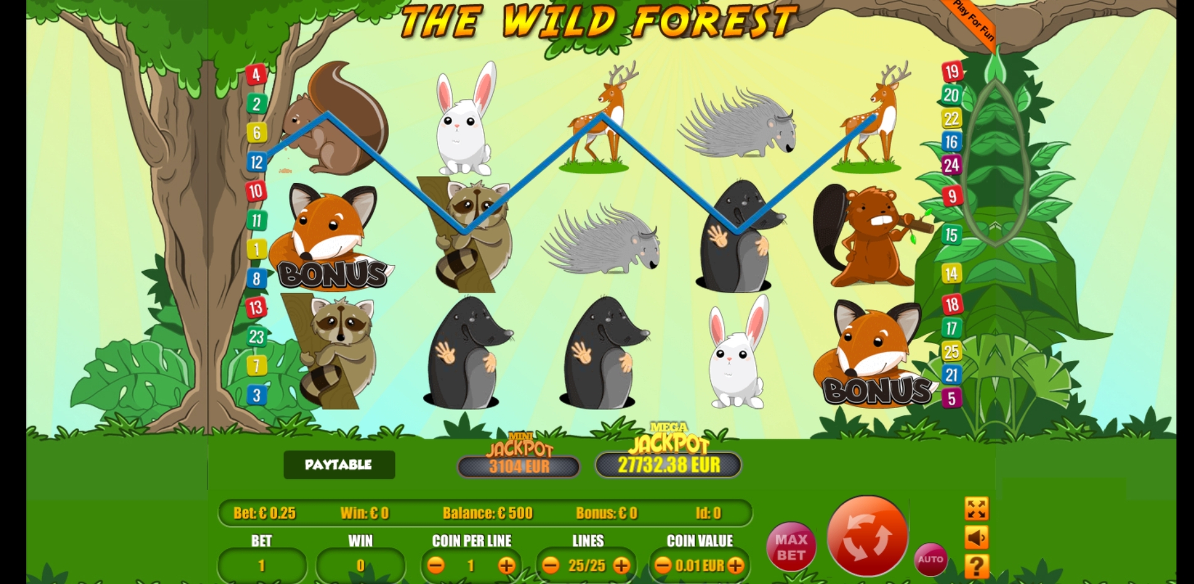 Reels in The Wild Forest Slot Game by Portomaso Gaming