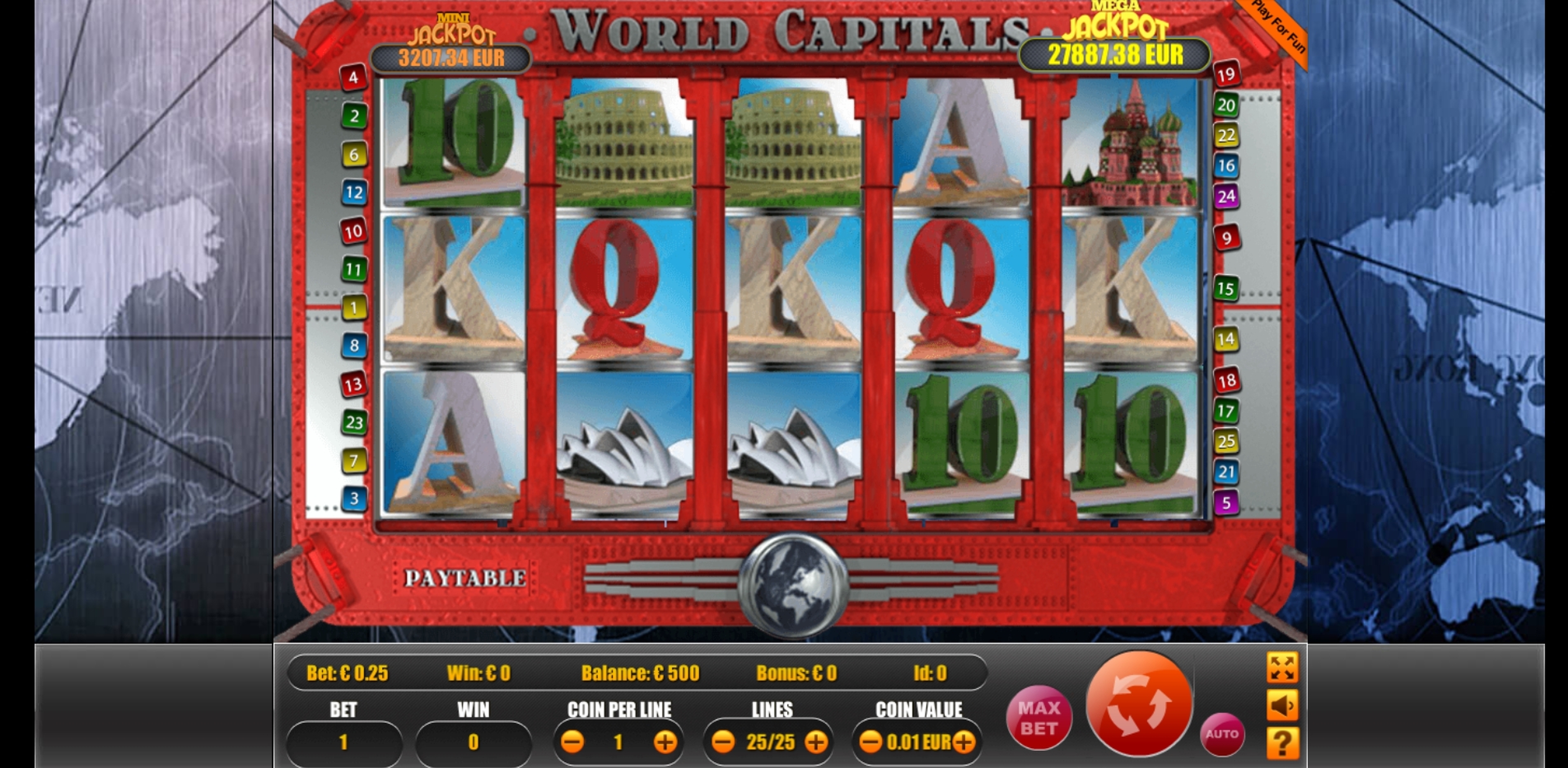 Reels in World Capitals Slot Game by Portomaso Gaming