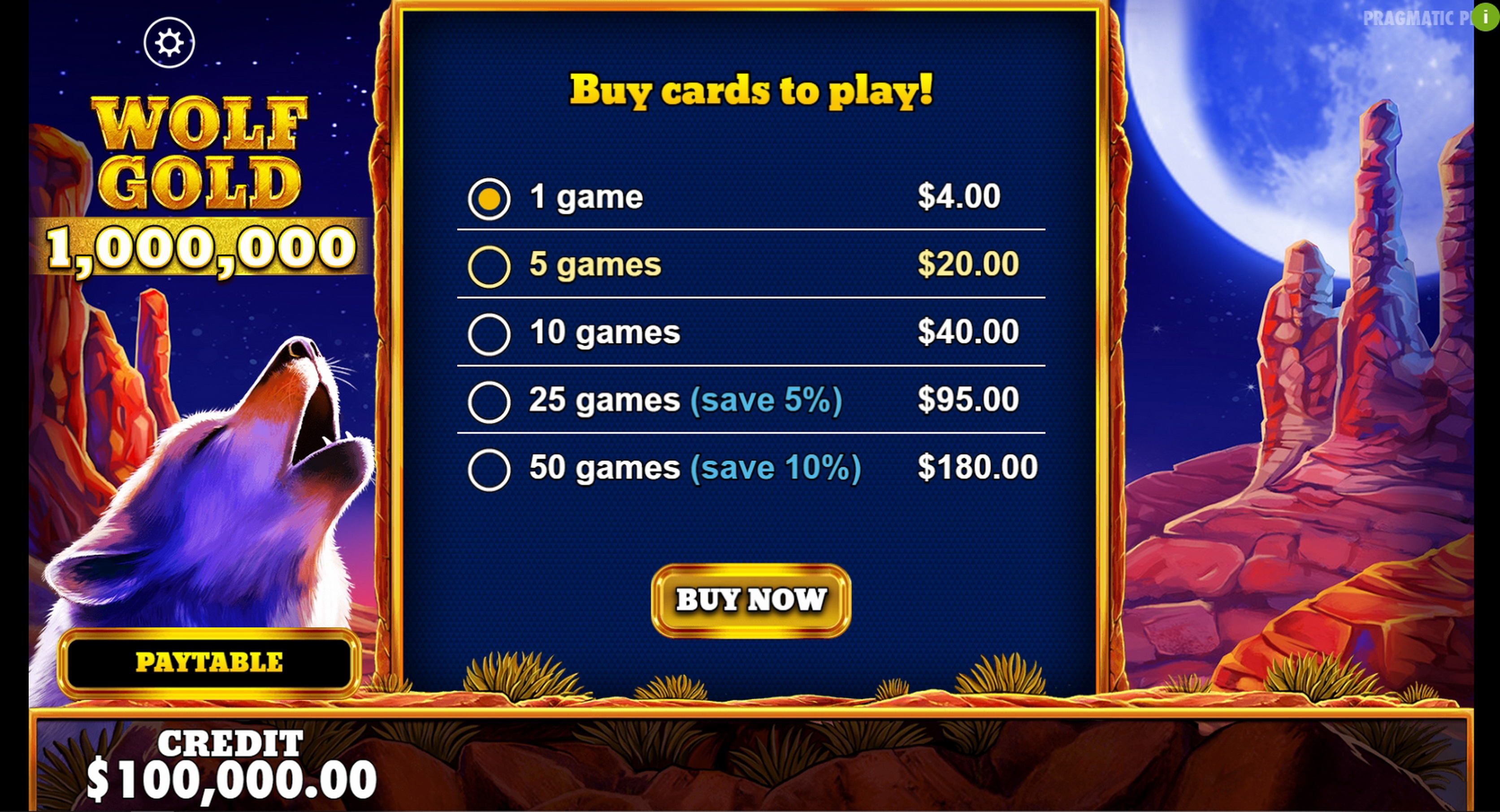 Play Wolf Gold Scratchcard Free Casino Slot Game by Pragmatic Play