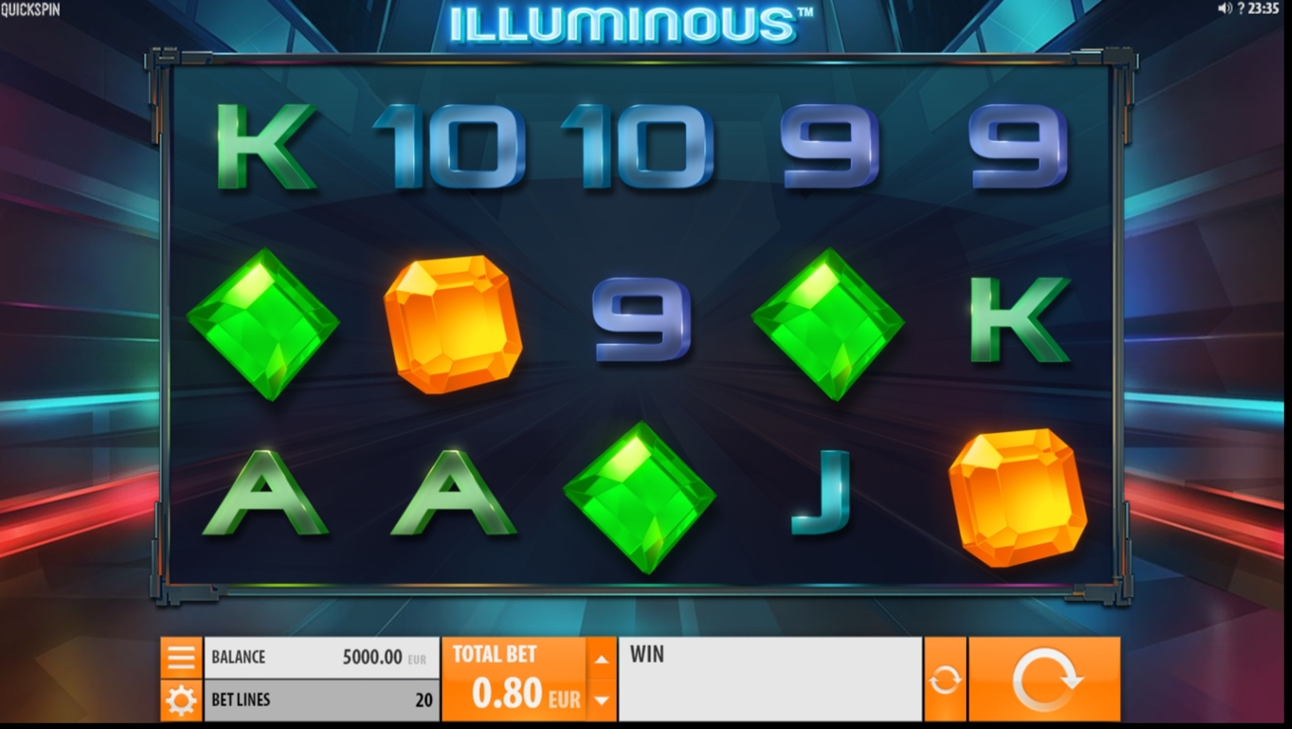 Reels in Illuminous Slot Game by Quickspin
