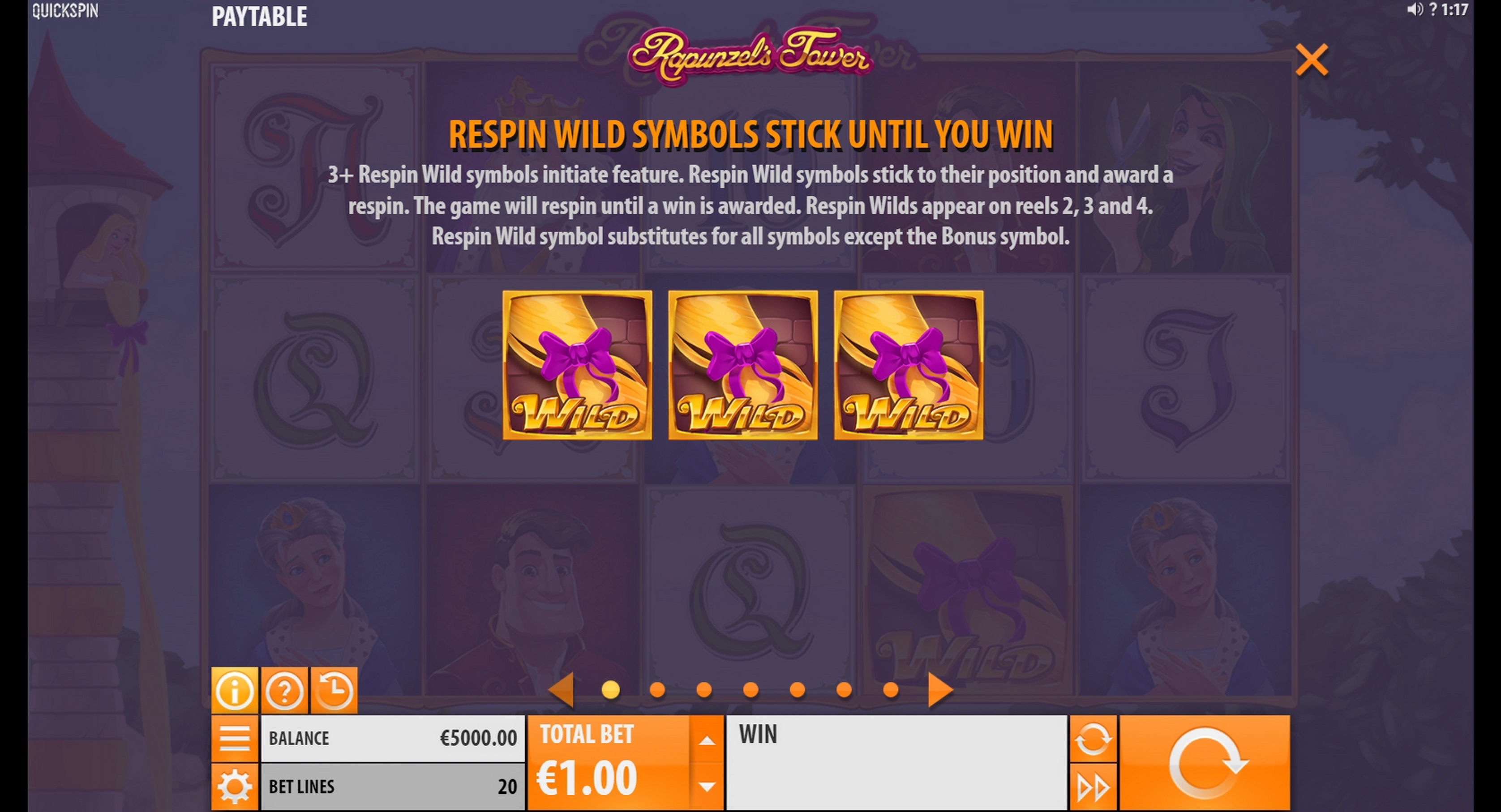 Info of Rapunzel's Tower Slot Game by Quickspin