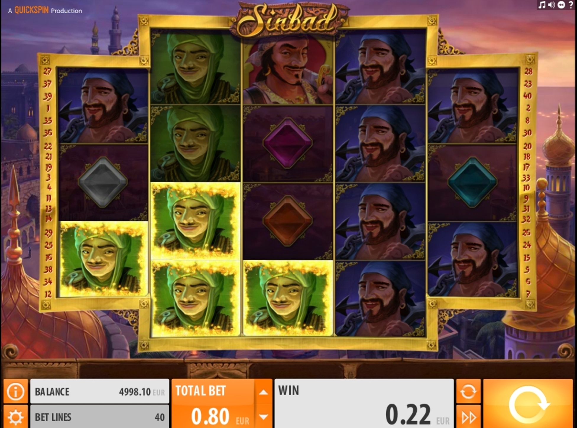 Win Money in Sinbad Free Slot Game by Quickspin