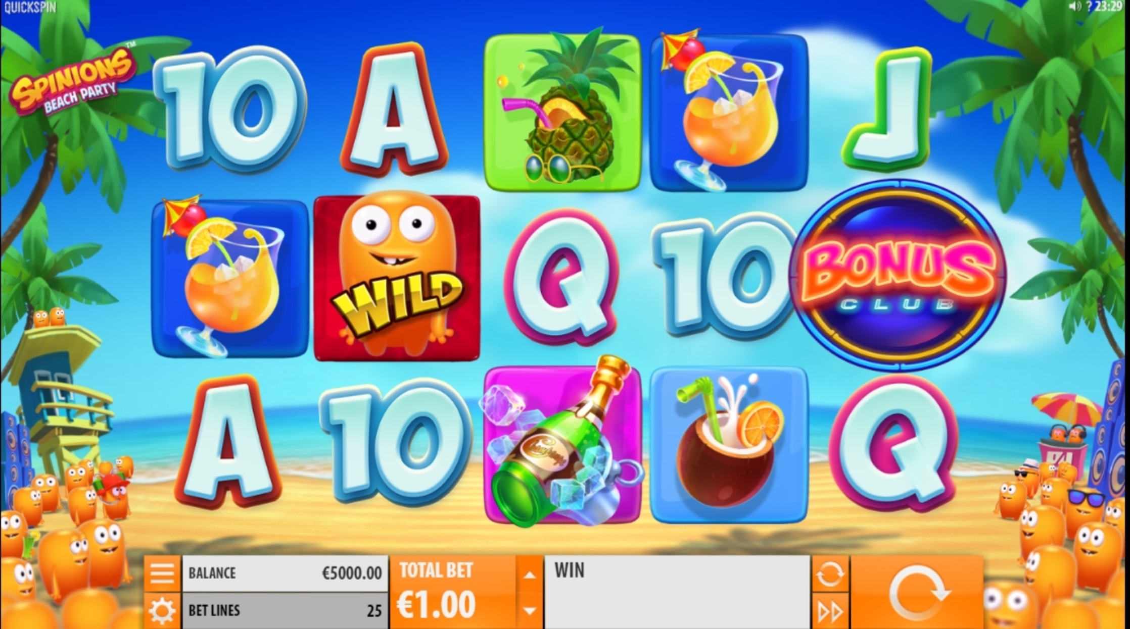 Reels in Spinions Slot Game by Quickspin