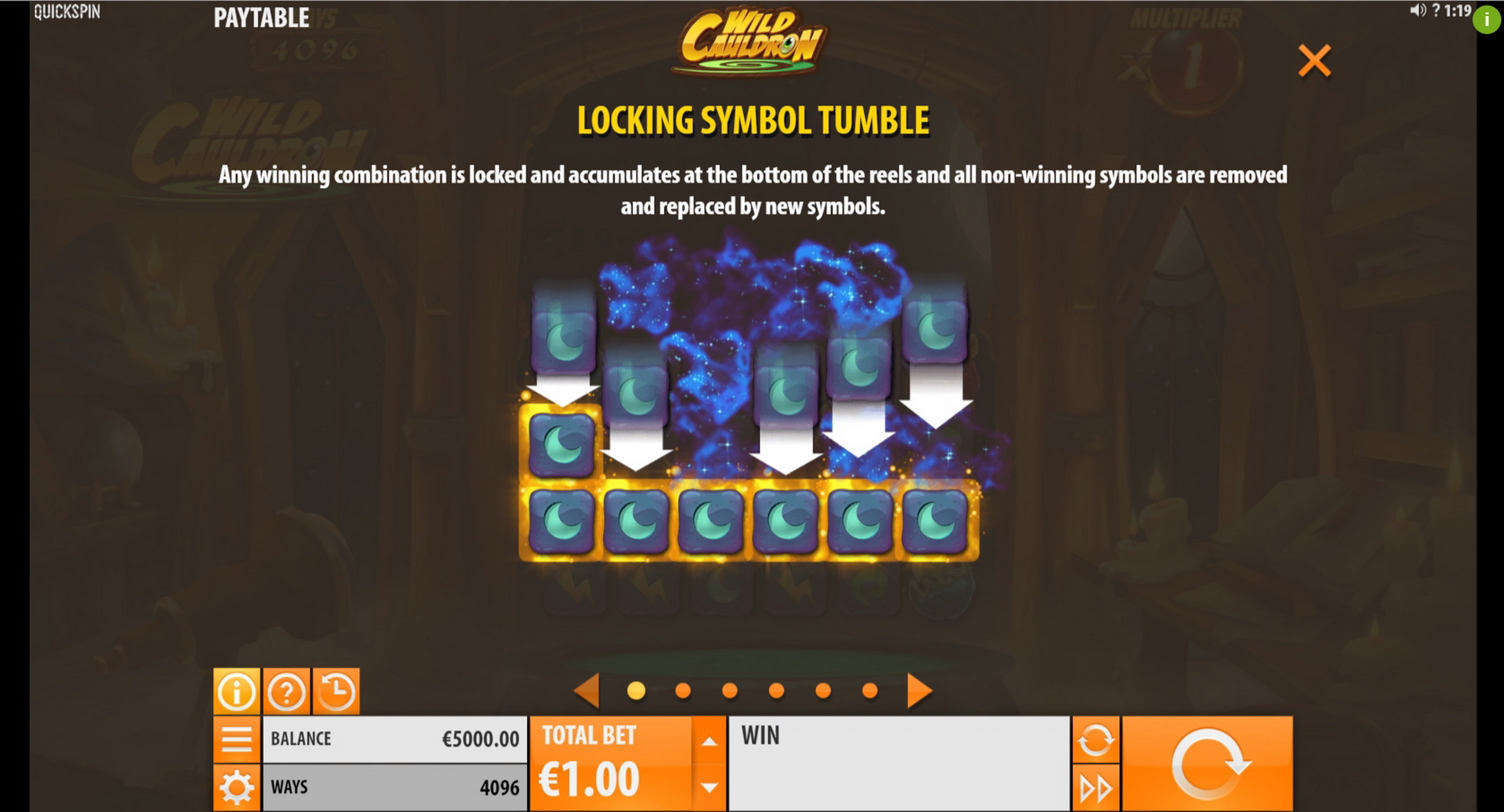 Info of Wild Cauldron Slot Game by Quickspin