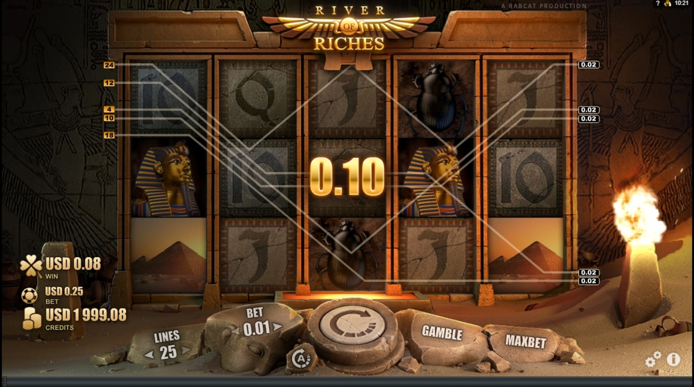 Win Money in River of Riches Free Slot Game by Rabcat