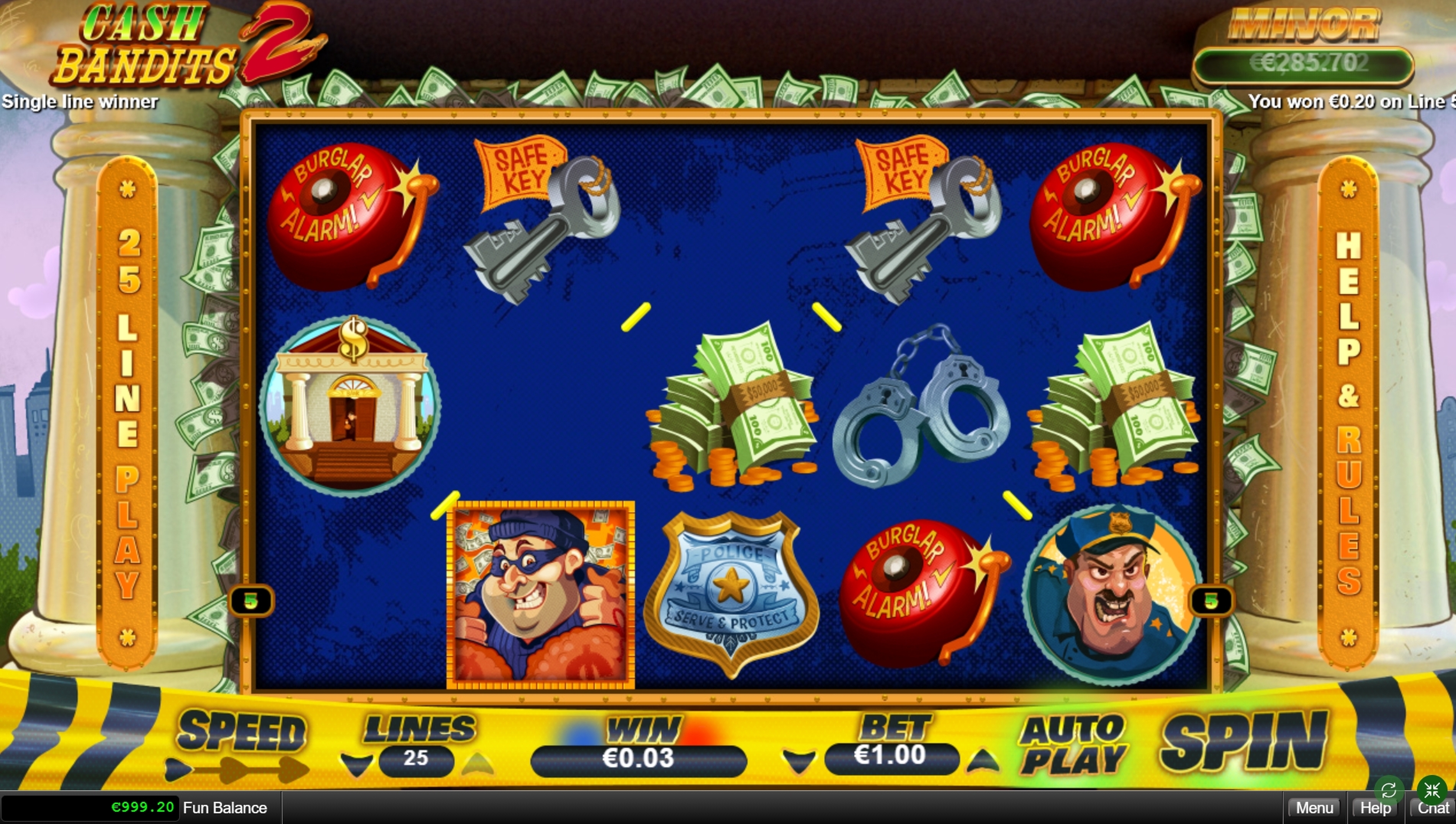 Win Money in Cash Bandits 2 Free Slot Game by Real Time Gaming