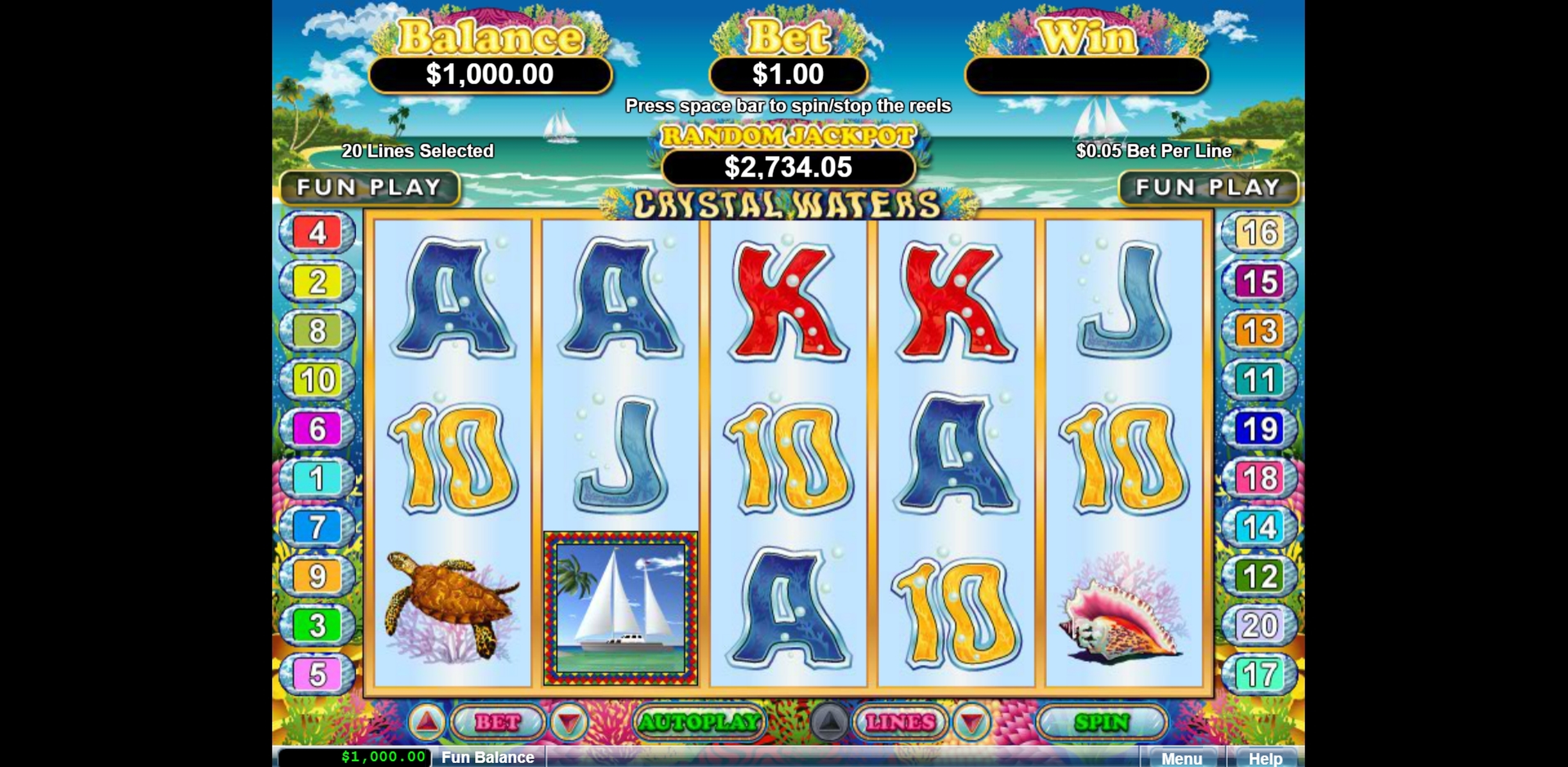 Reels in Crystal Waters Slot Game by Real Time Gaming