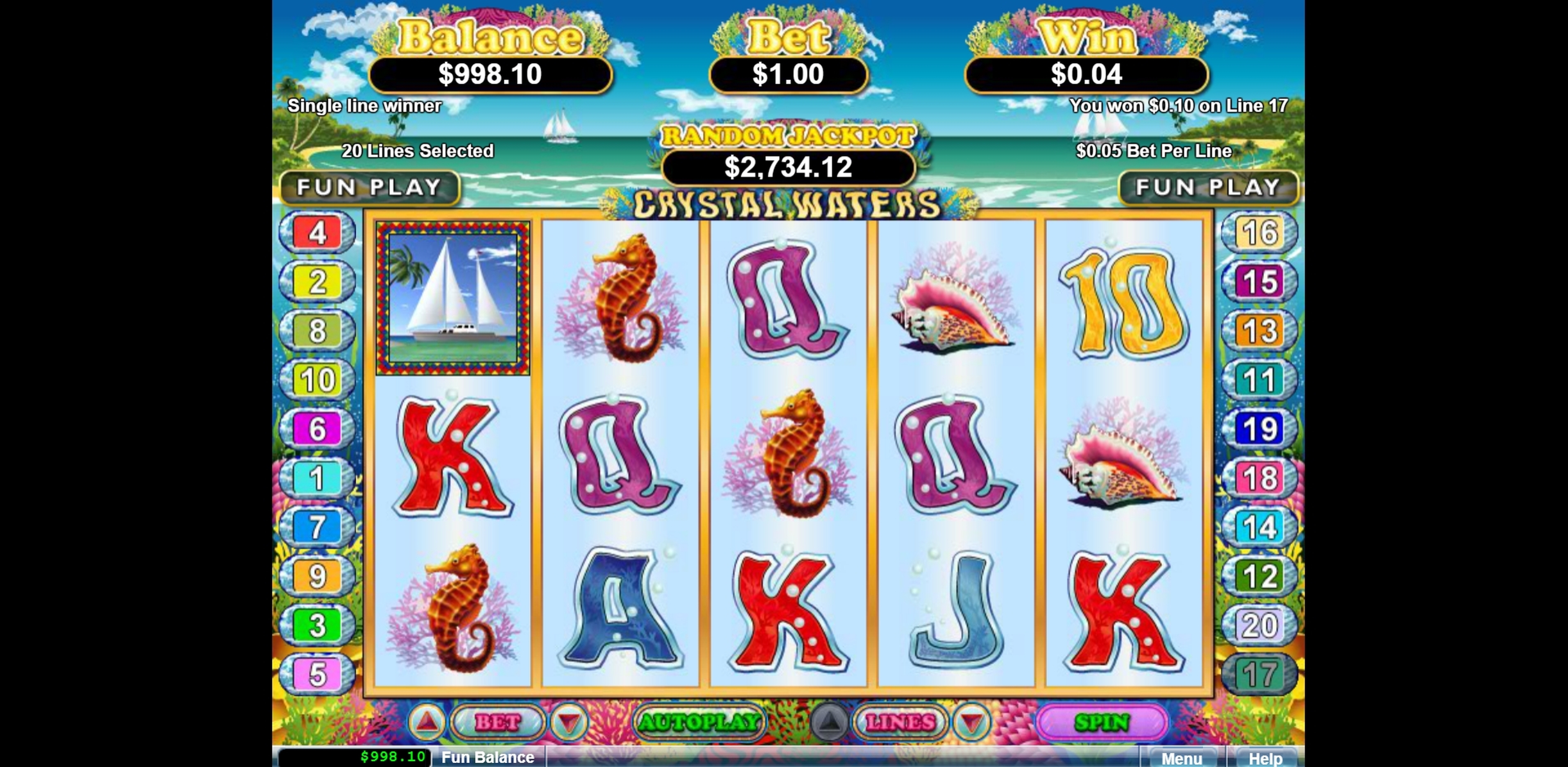 Win Money in Crystal Waters Free Slot Game by Real Time Gaming