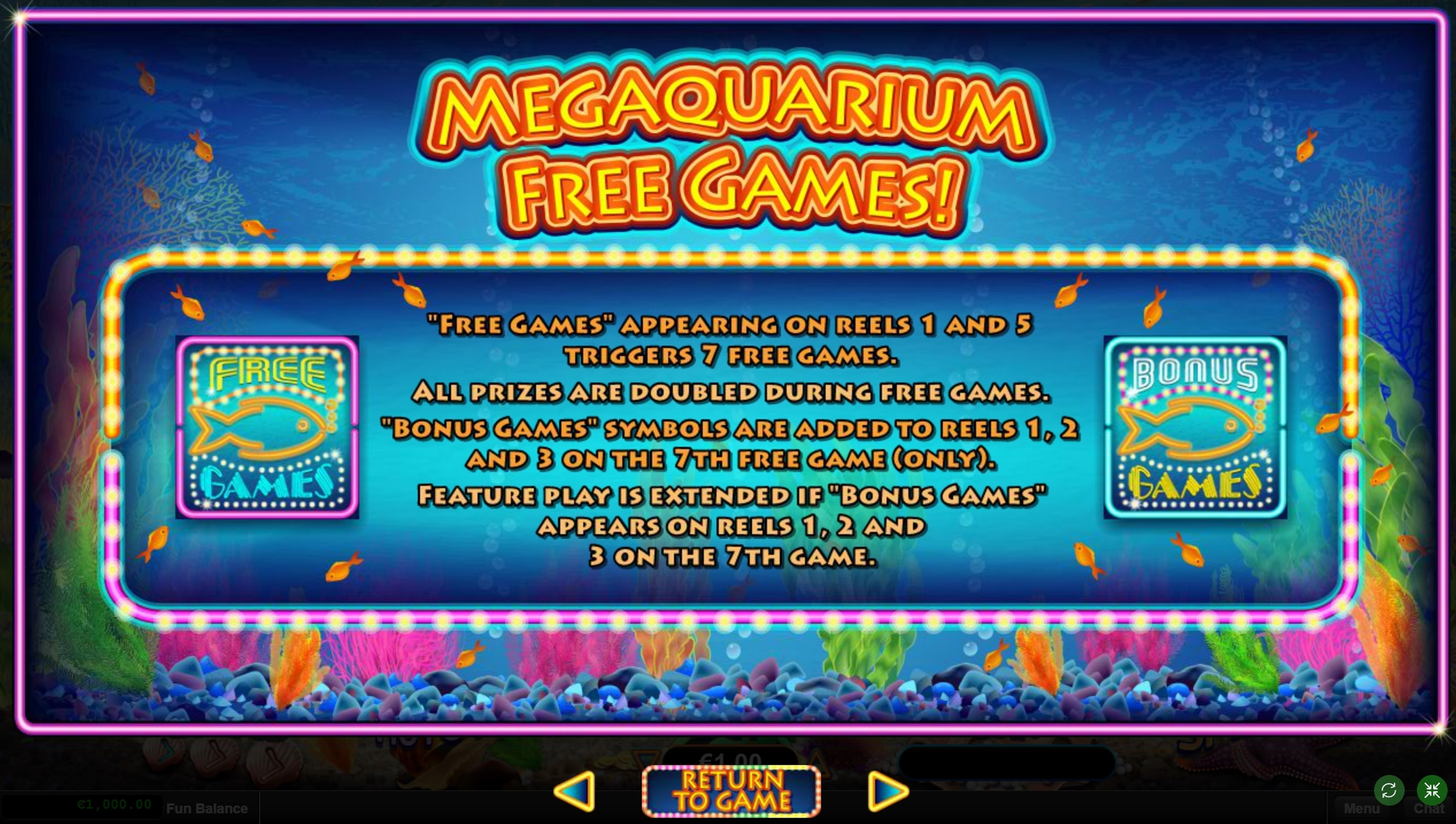 Info of Megaquarium Slot Game by Real Time Gaming