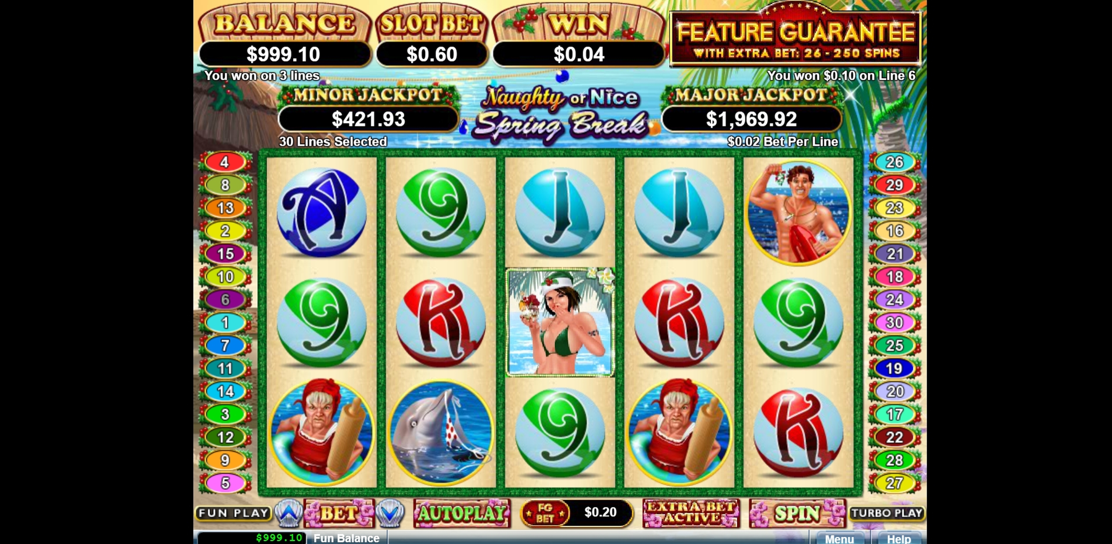 Win Money in Naughty or Nice Spring Break Free Slot Game by Real Time Gaming