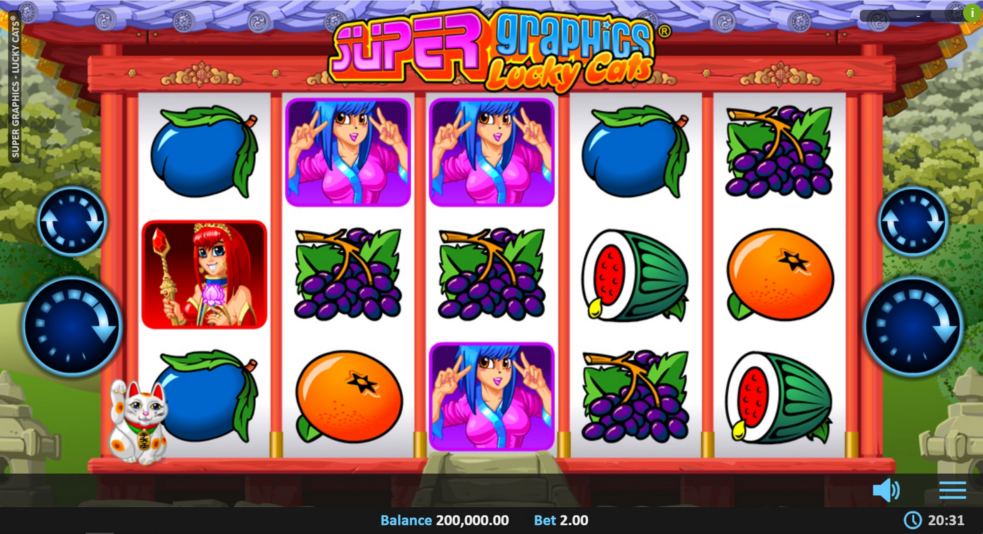 Reels in Super Graphics Lucky Cats Slot Game by Realistic Games