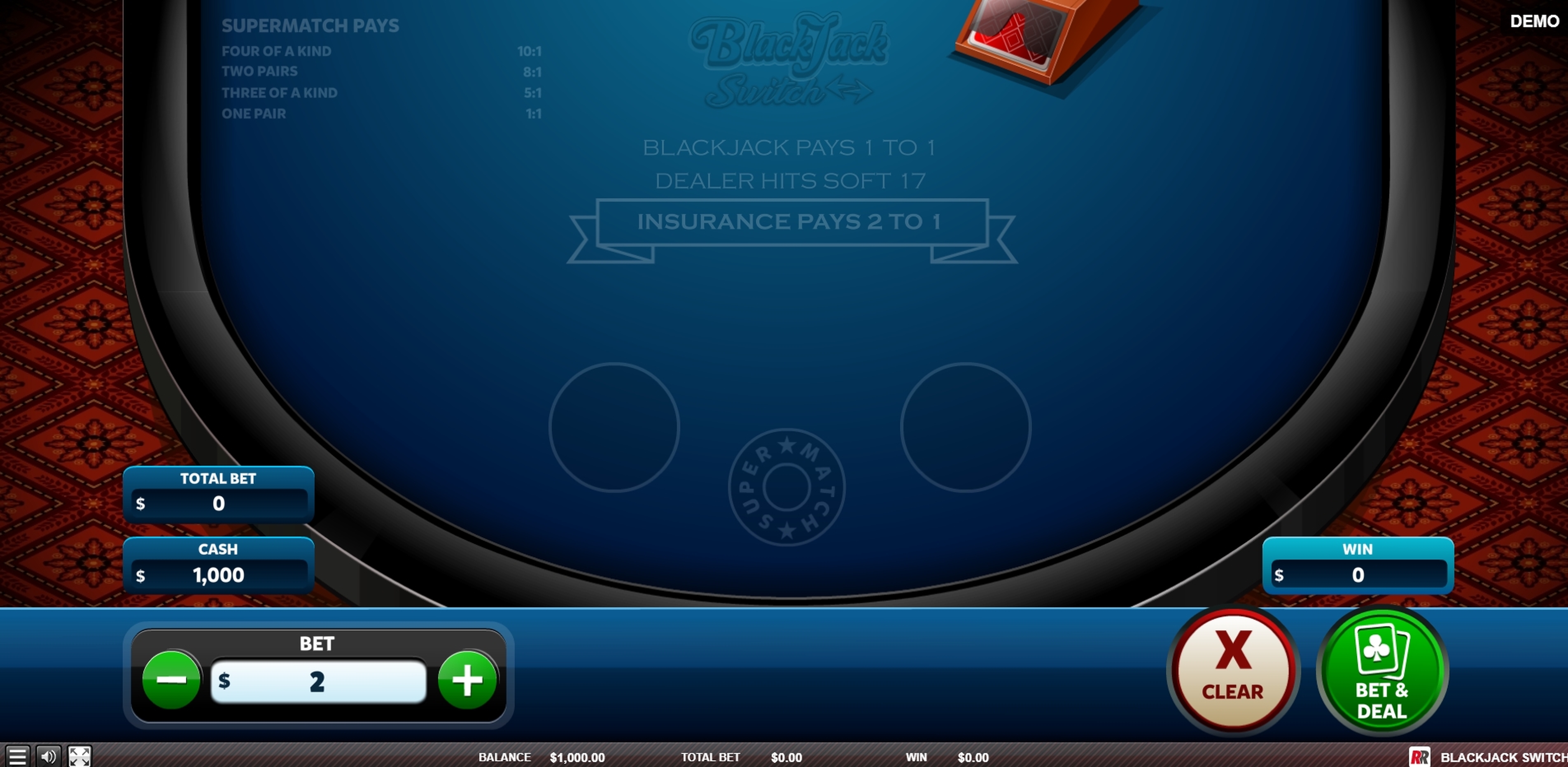 Reels in Blackjack Switch Slot Game by Red Rake Gaming