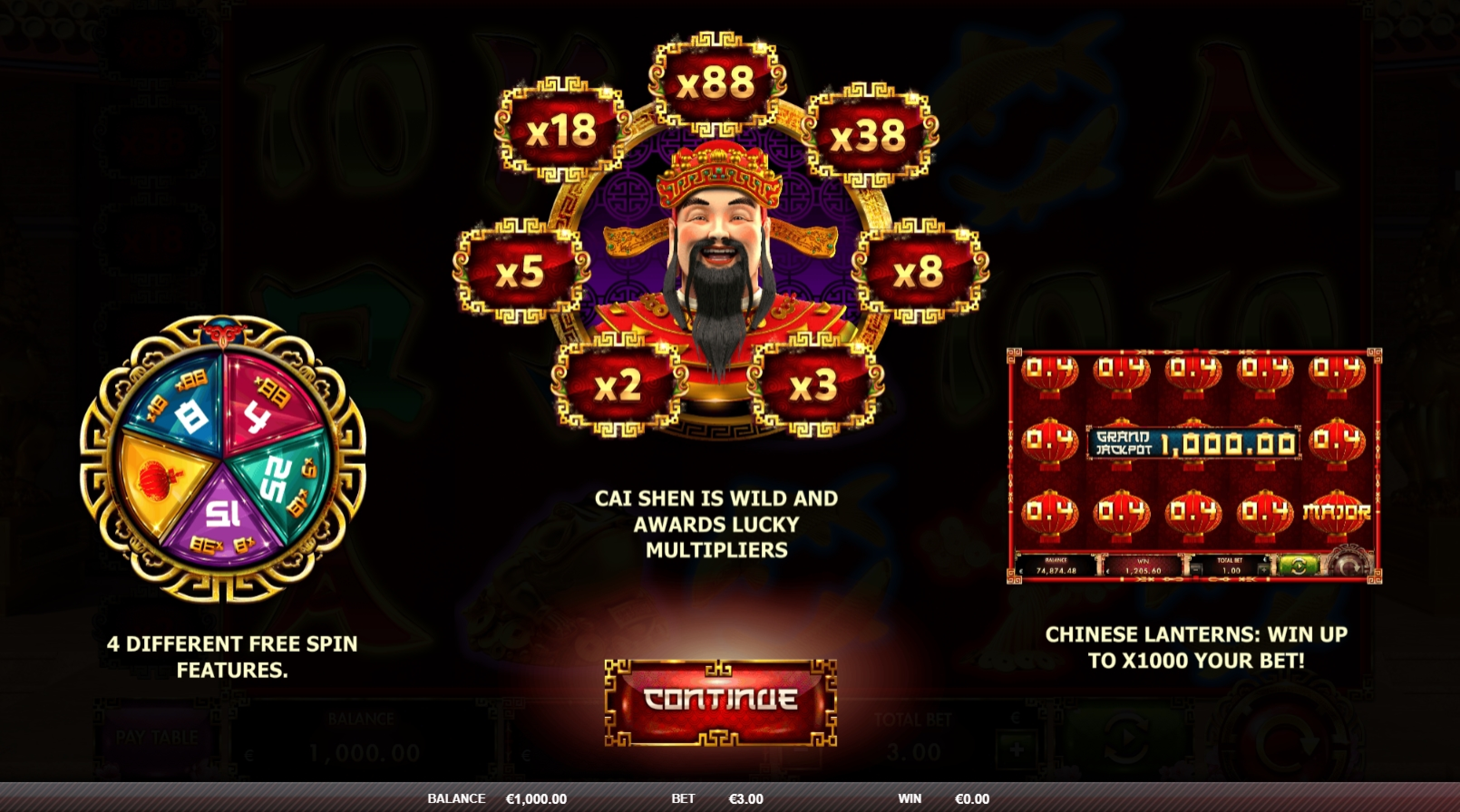 Play Cai Shen 88 Free Casino Slot Game by Red Rake Gaming
