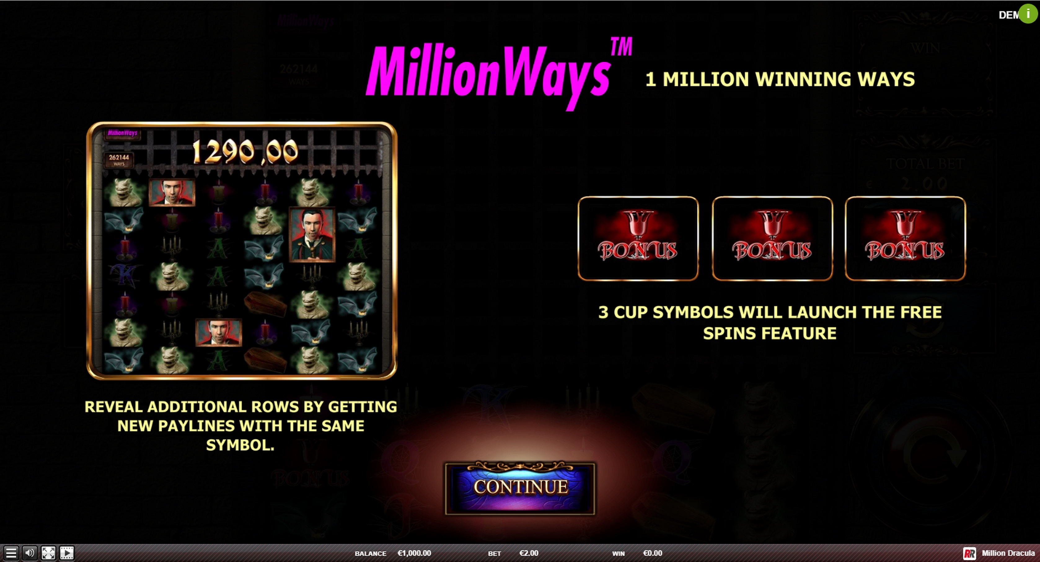 Play Million Dracula Free Casino Slot Game by Red Rake Gaming