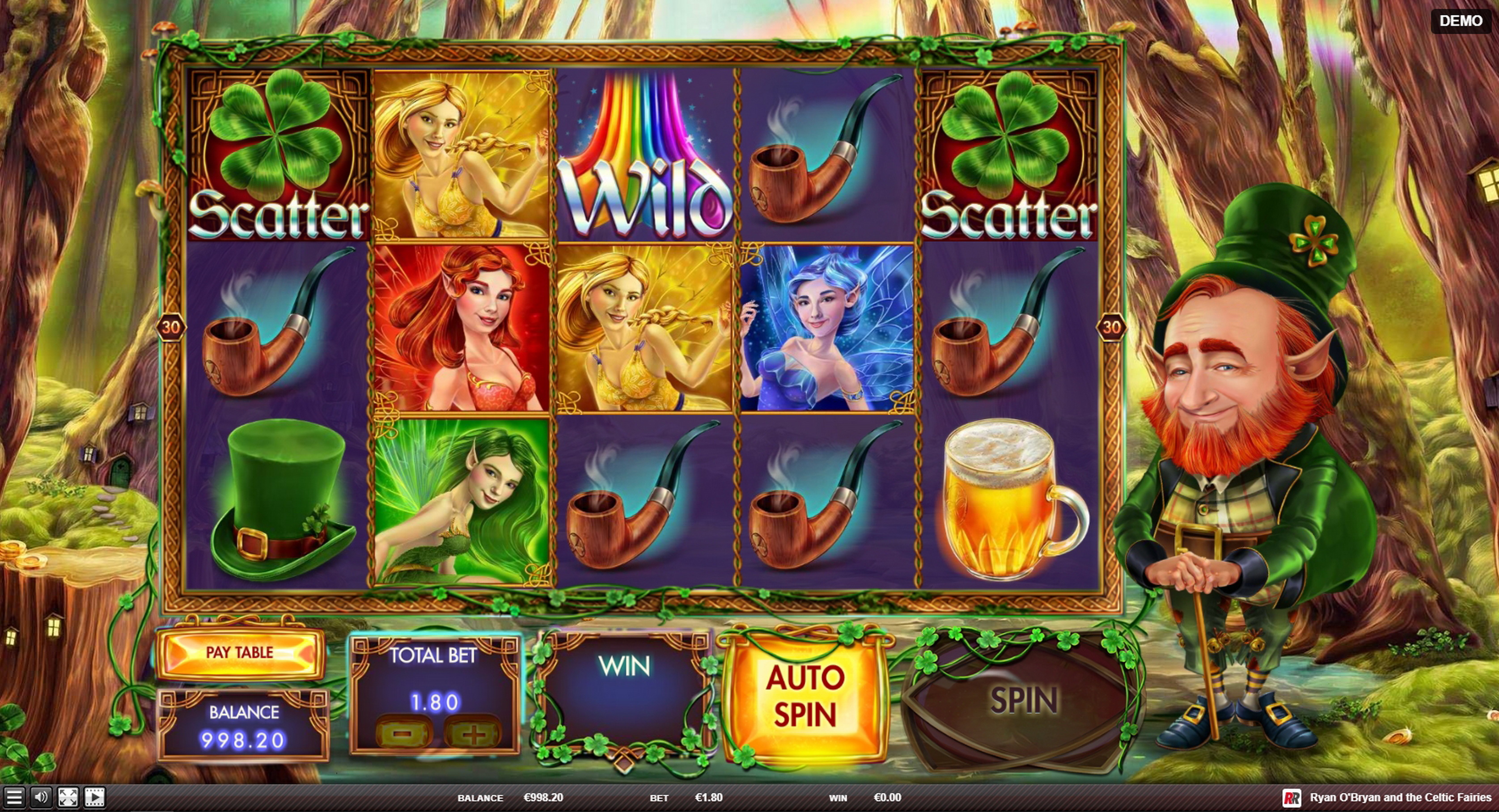 Reels in Ryan O'Bryan and the Celtic Fairies Slot Game by Red Rake Gaming