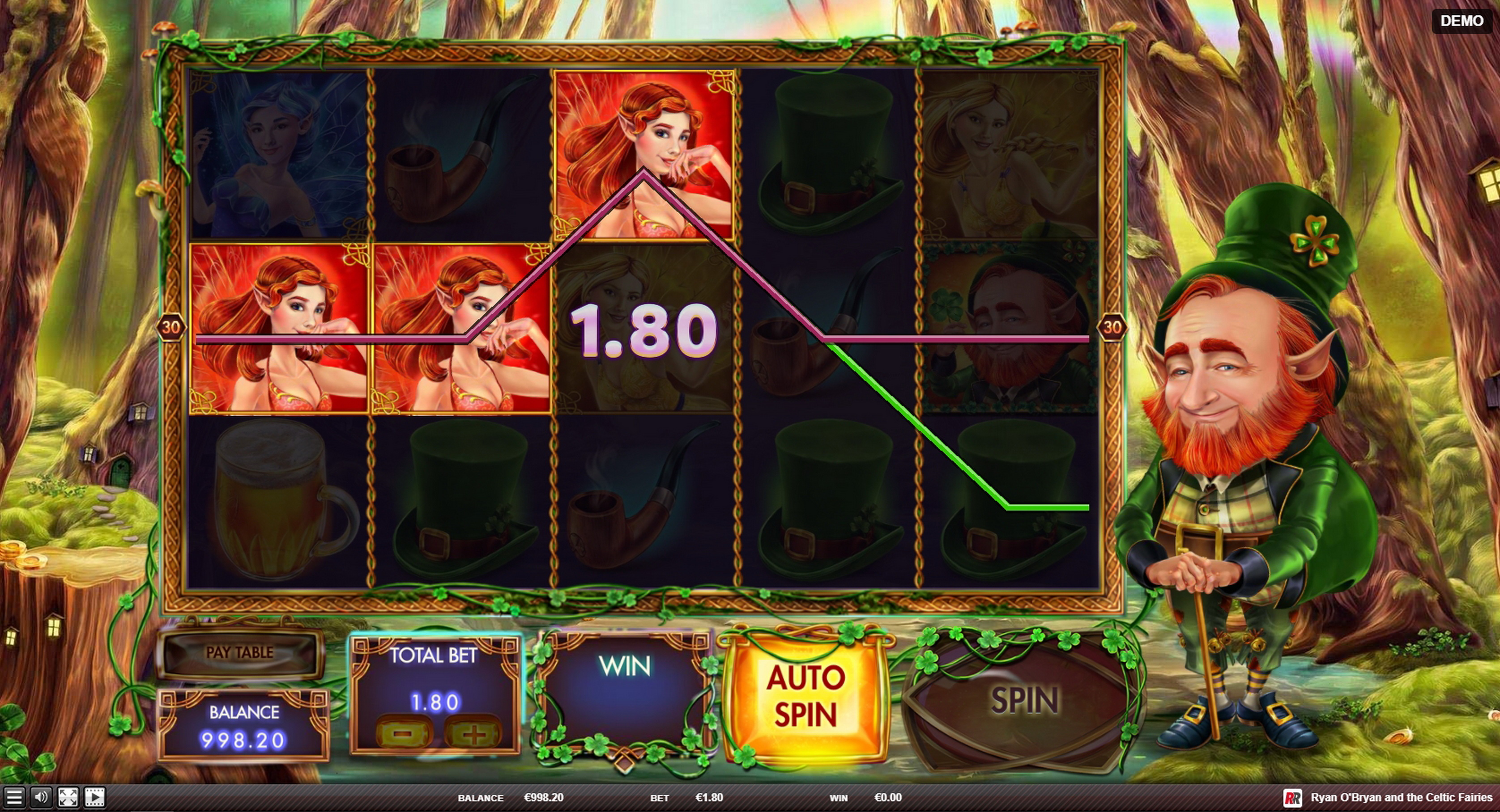 Win Money in Ryan O'Bryan and the Celtic Fairies Free Slot Game by Red Rake Gaming