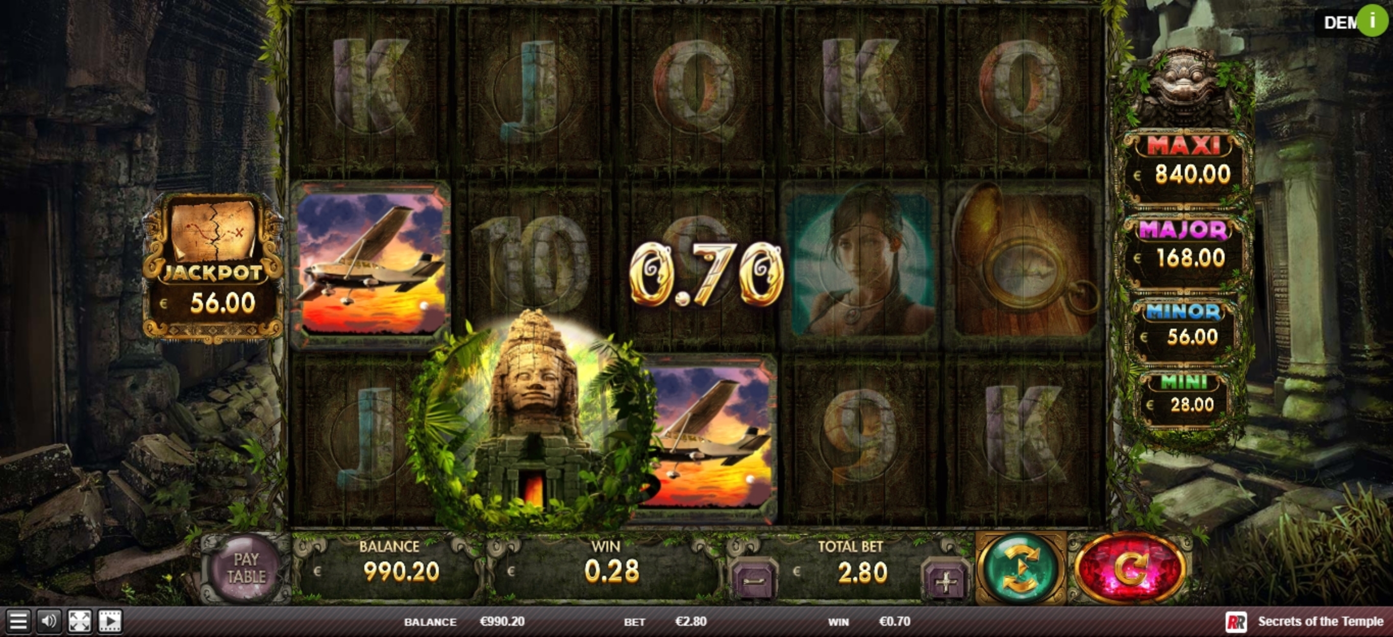 Win Money in Secrets Of The Temple Free Slot Game by Red Rake Gaming