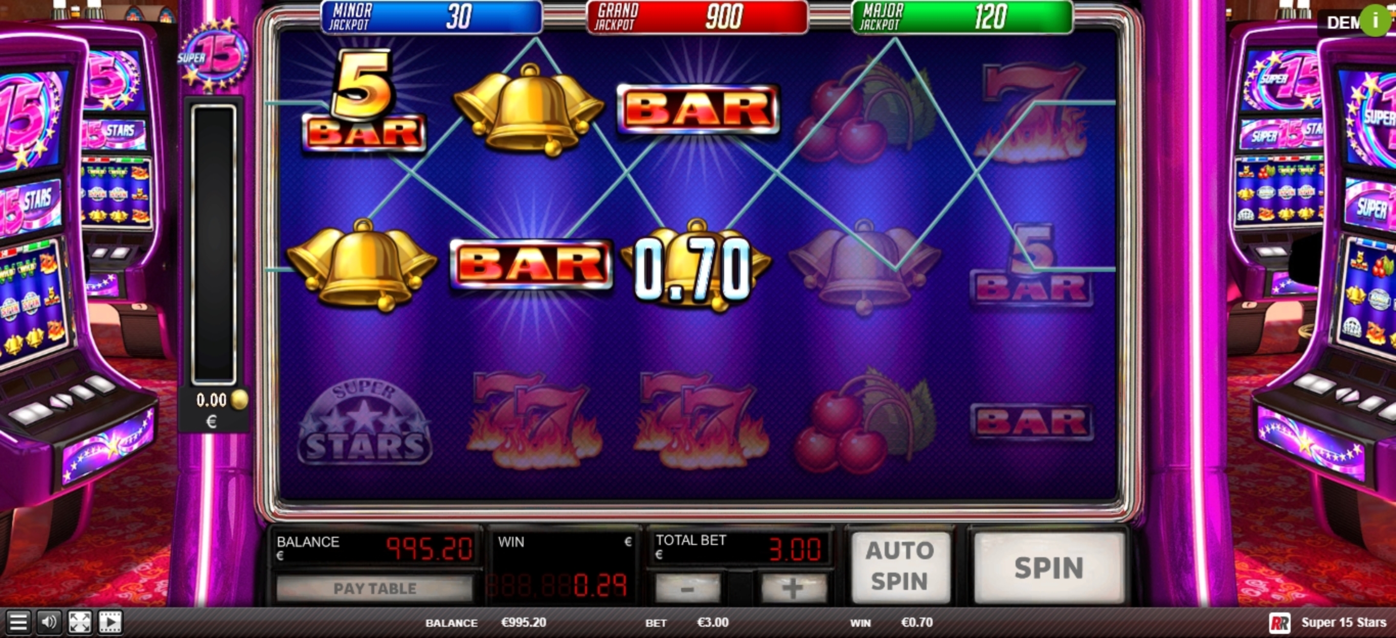 Win Money in Super 15 Stars Free Slot Game by Red Rake Gaming