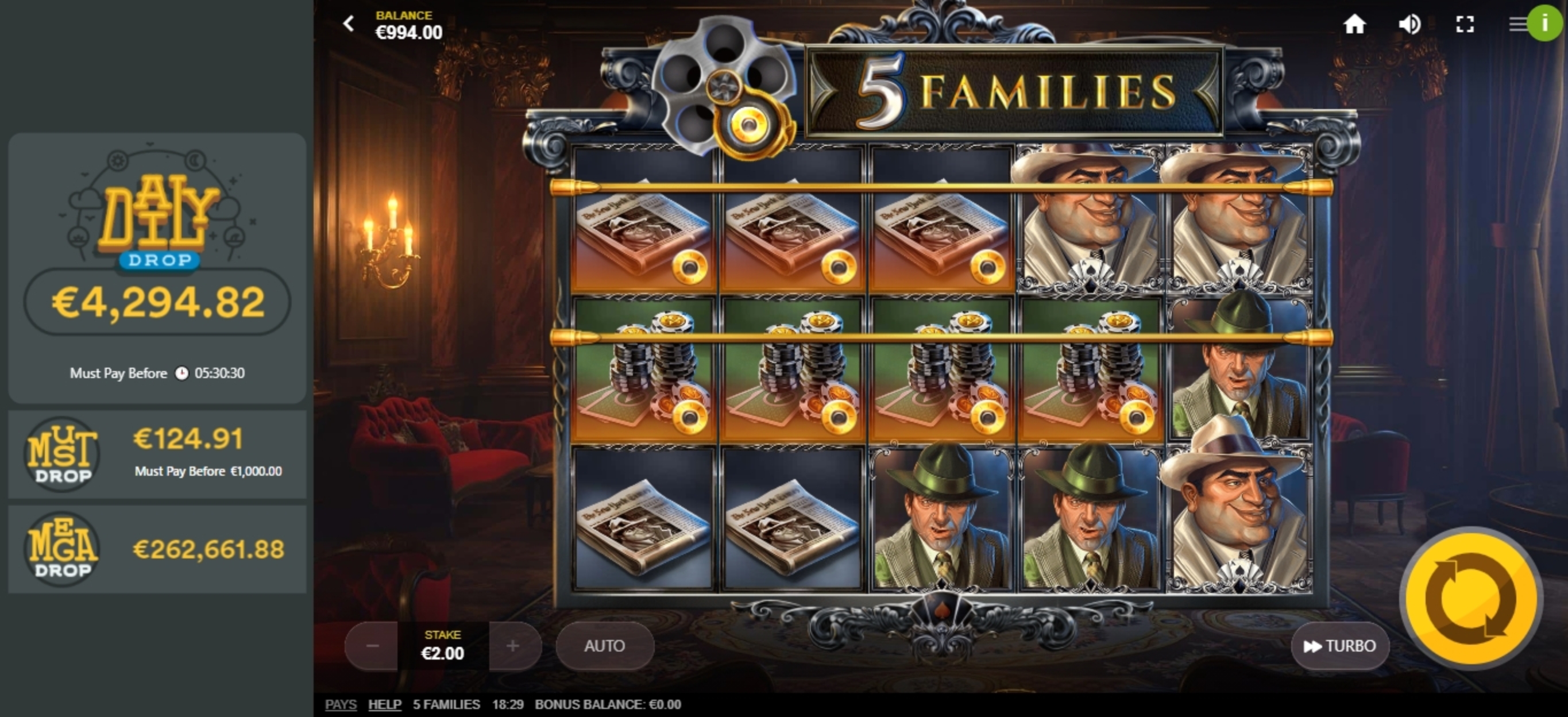 Win Money in 5 Families Free Slot Game by Red Tiger Gaming