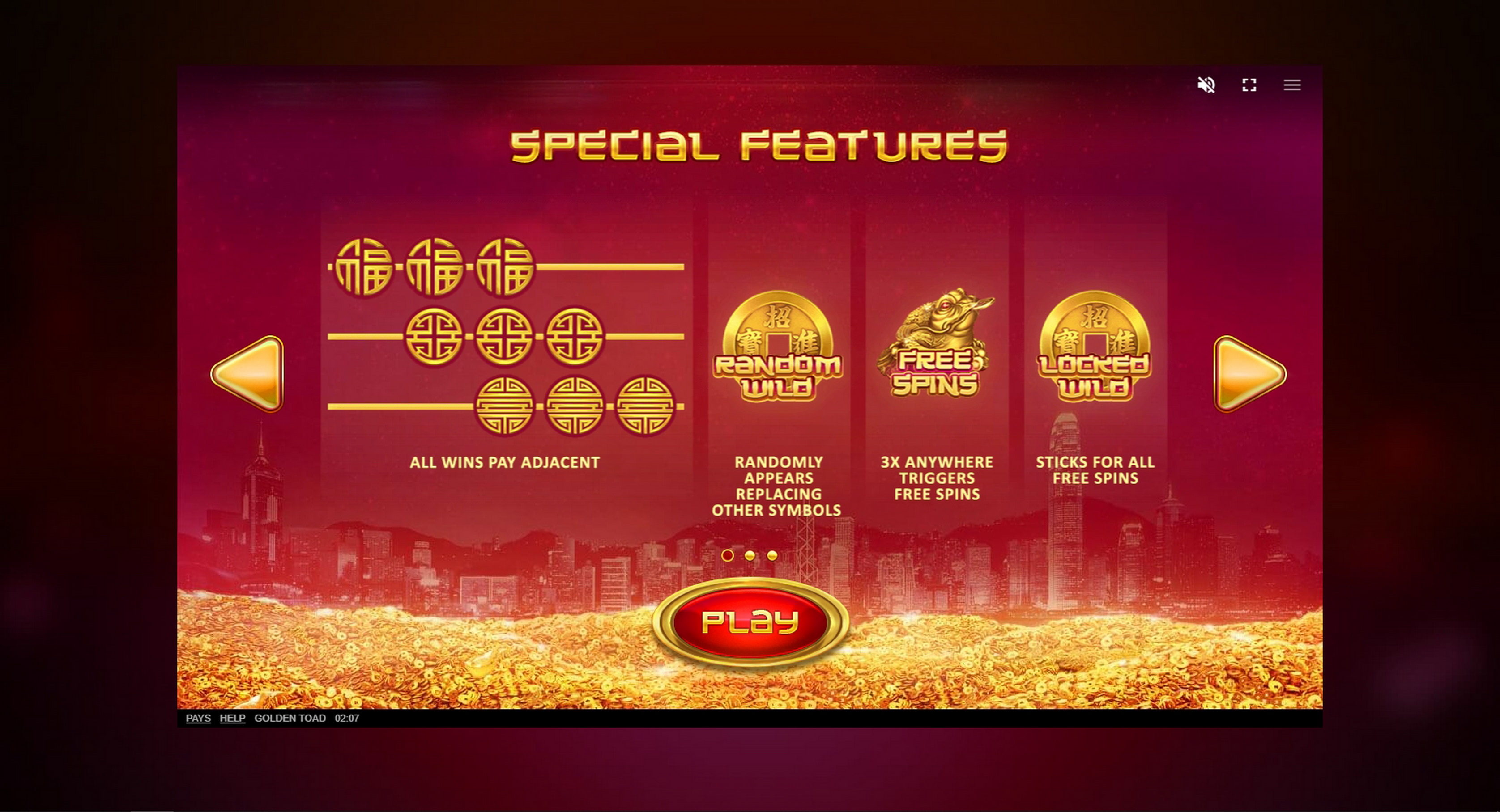 Play Golden Toad Free Casino Slot Game by Red Tiger Gaming