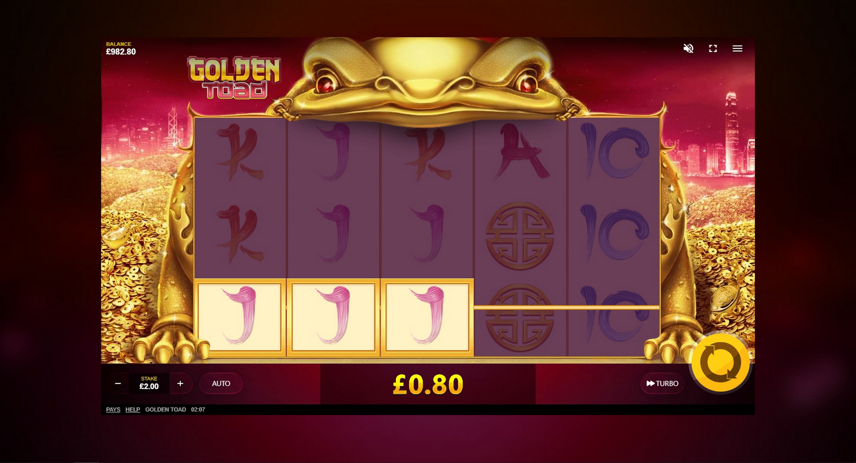 Win Money in Golden Toad Free Slot Game by Red Tiger Gaming