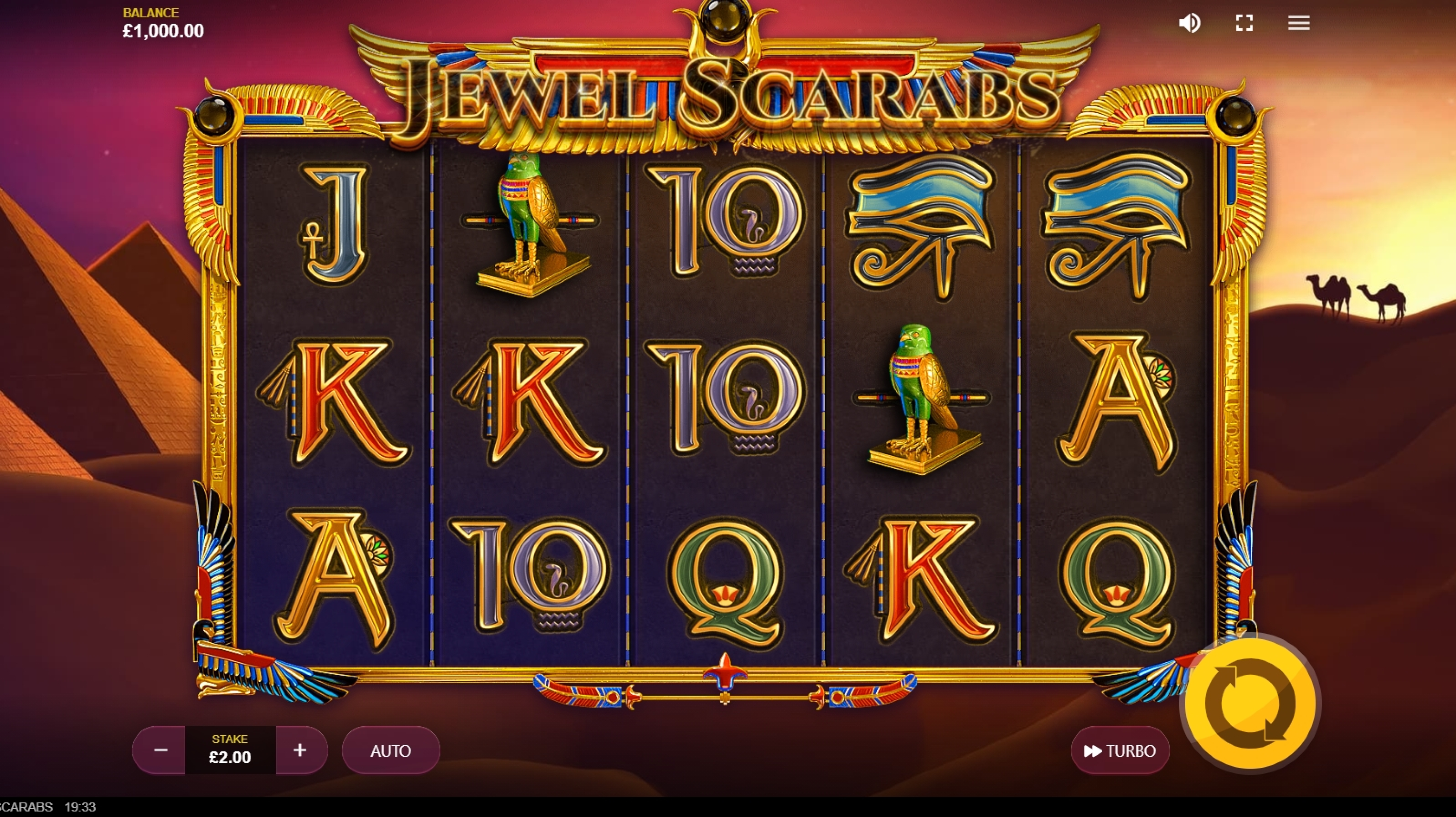 Reels in Jewel Scarabs Slot Game by Red Tiger Gaming