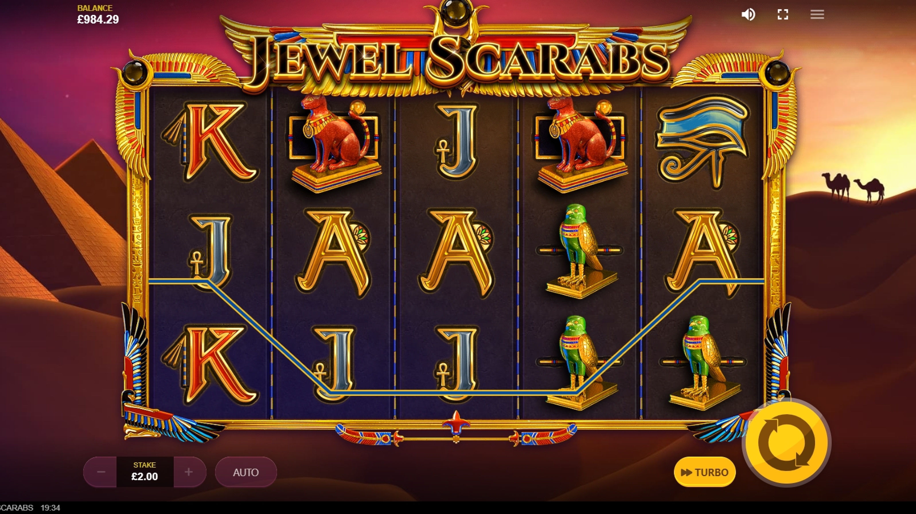 Win Money in Jewel Scarabs Free Slot Game by Red Tiger Gaming