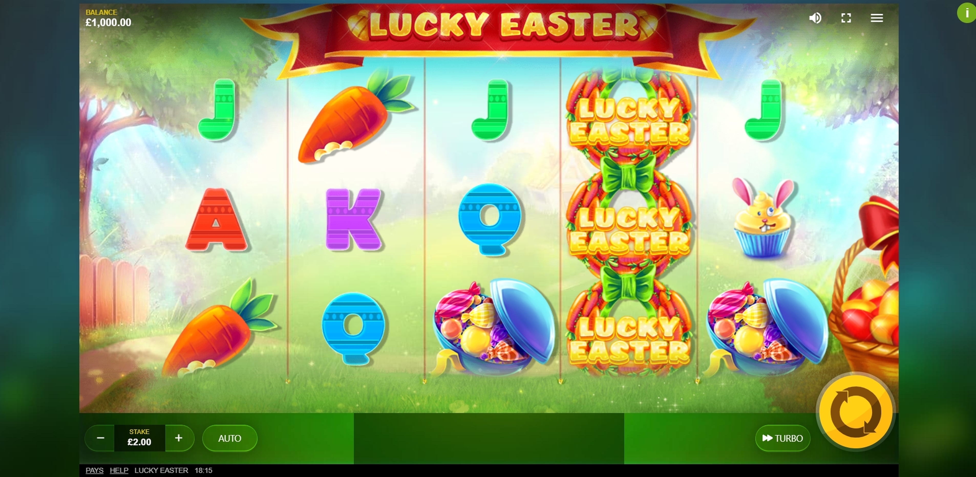 Reels in Lucky Easter Slot Game by Red Tiger Gaming