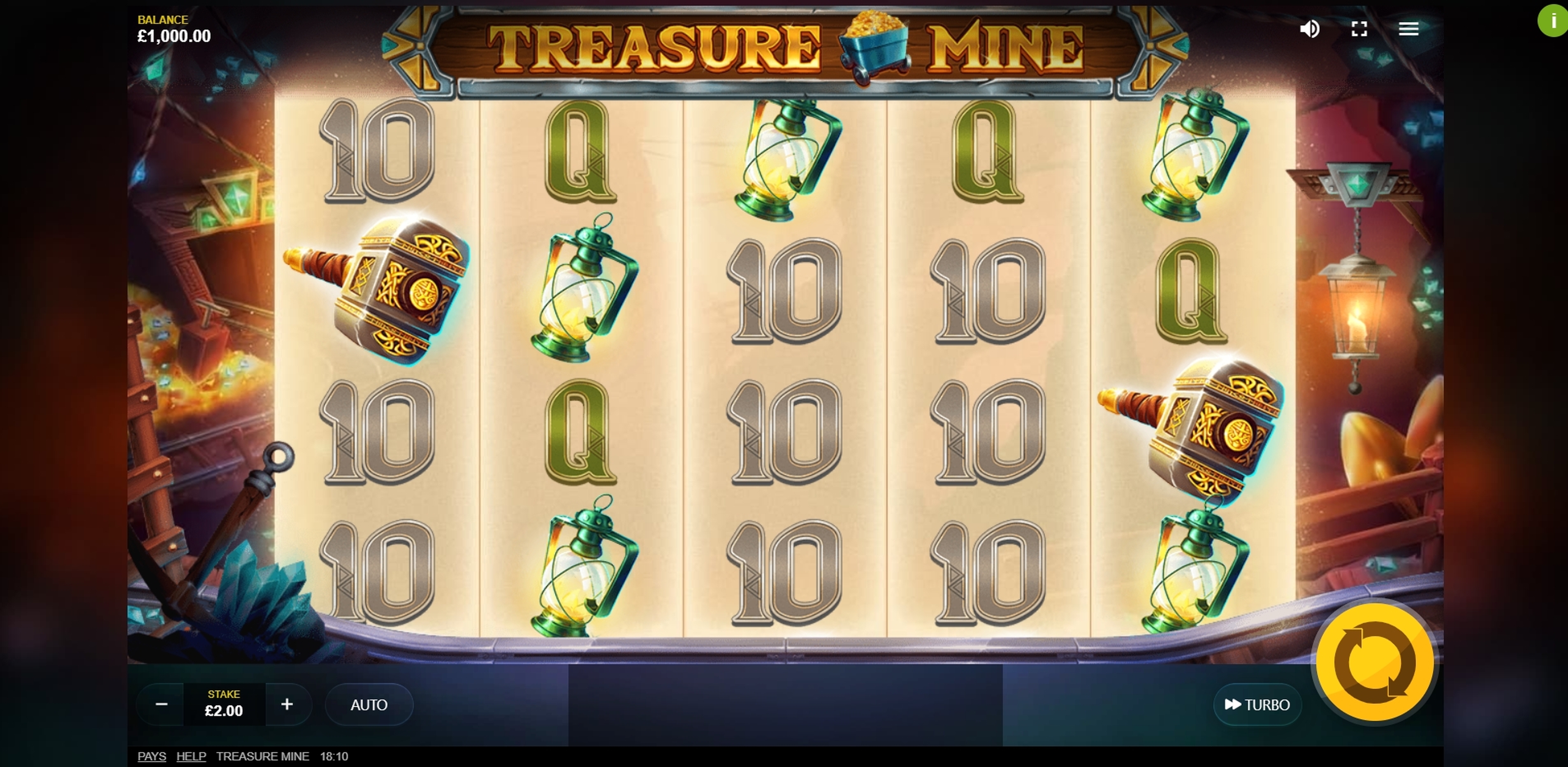 Reels in Treasure Mine Slot Game by Red Tiger Gaming