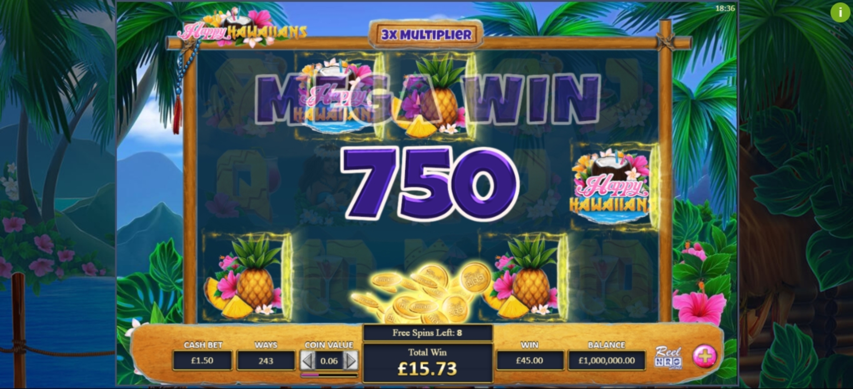 Win Money in Happy Hawaiians Free Slot Game by ReelNRG Gaming