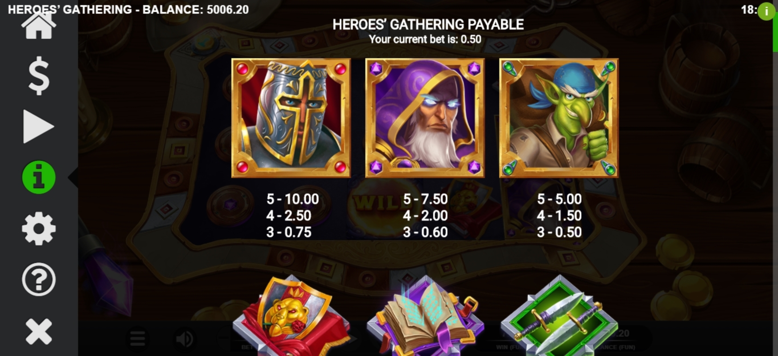 Info of Heroes Gathering Slot Game by Relax Gaming