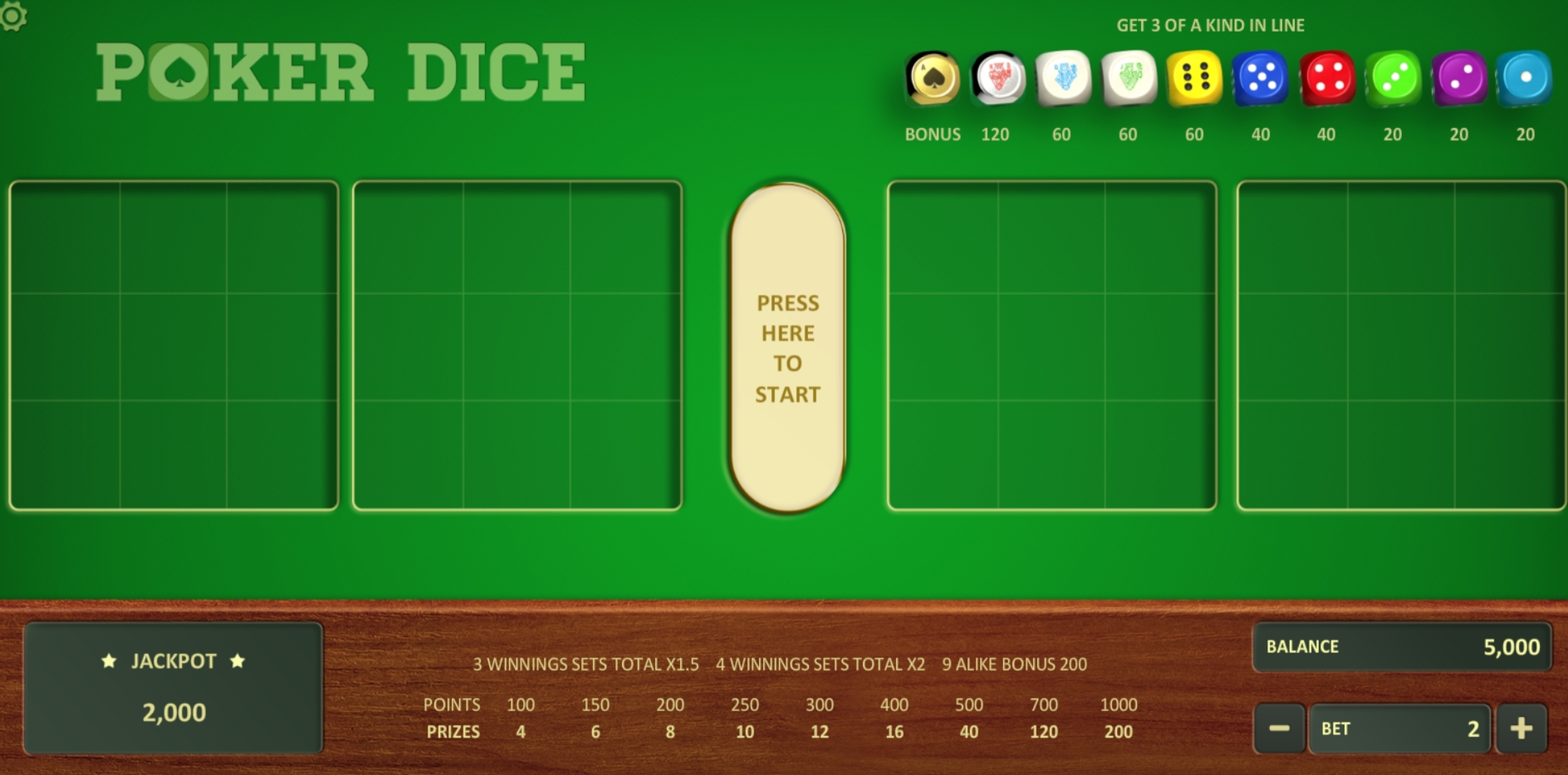 Reels in Poker Dice (Relax Gaming) Slot Game by Relax Gaming