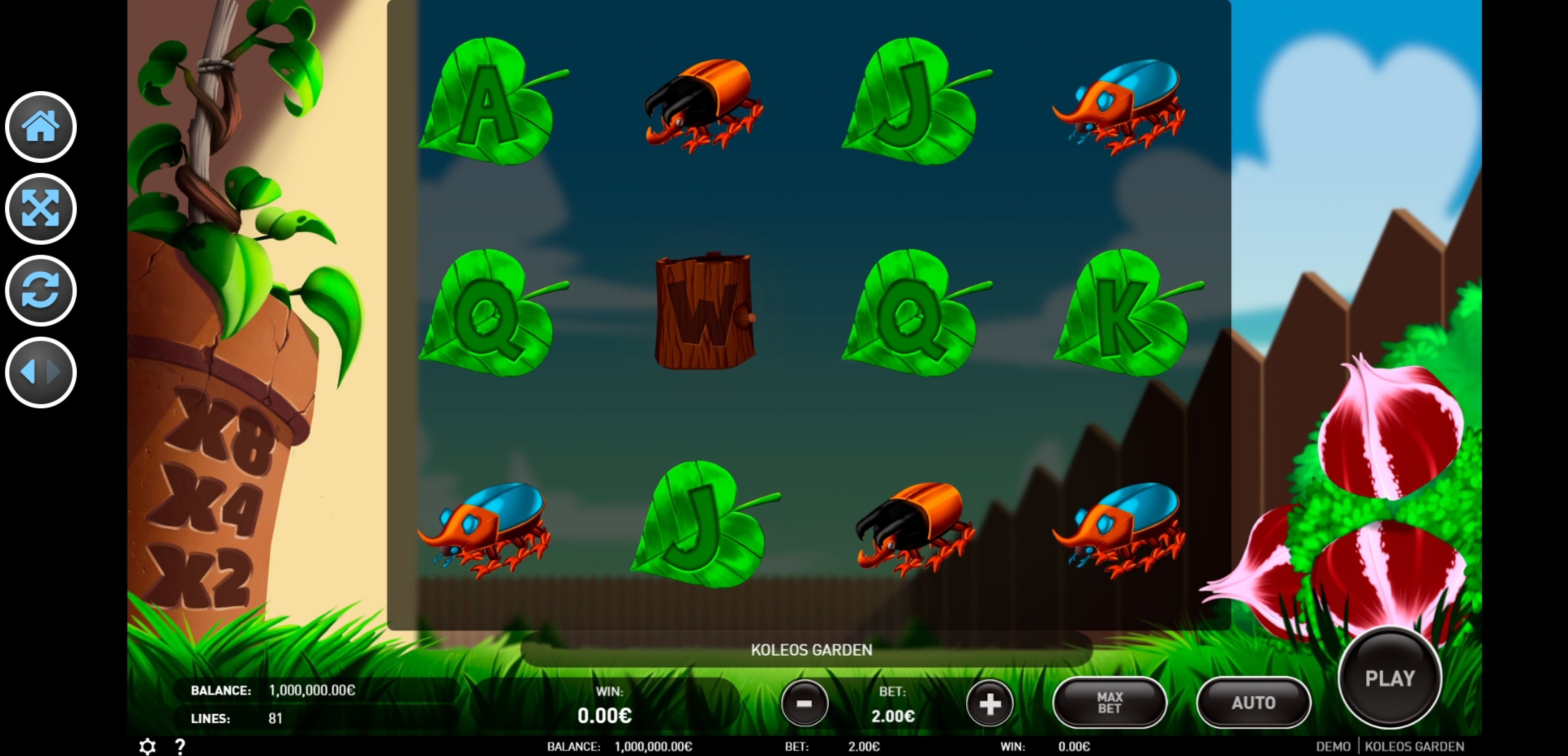 Reels in Koleos Garden Slot Game by R. Franco