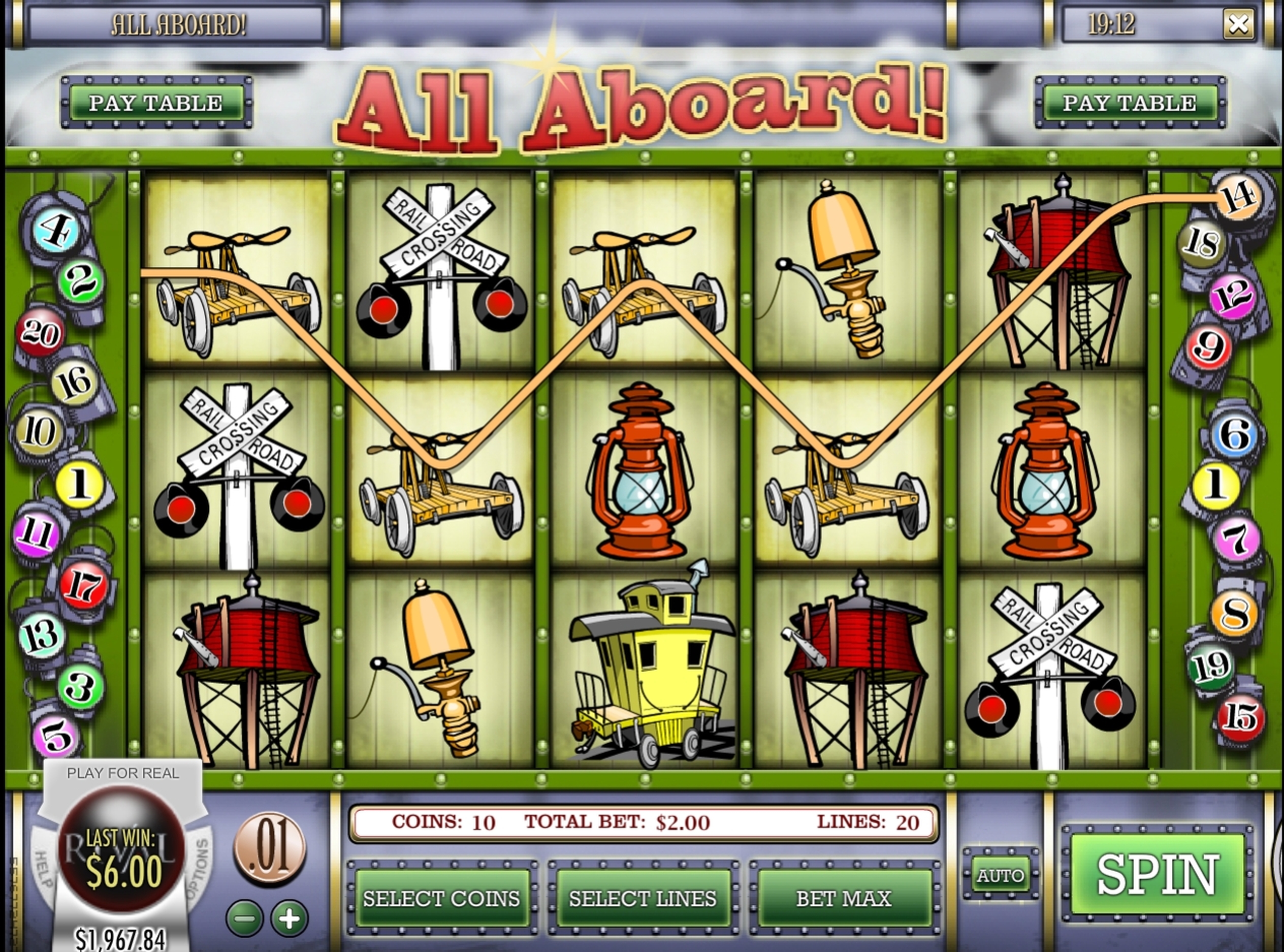 Win Money in All Aboard Free Slot Game by Rival