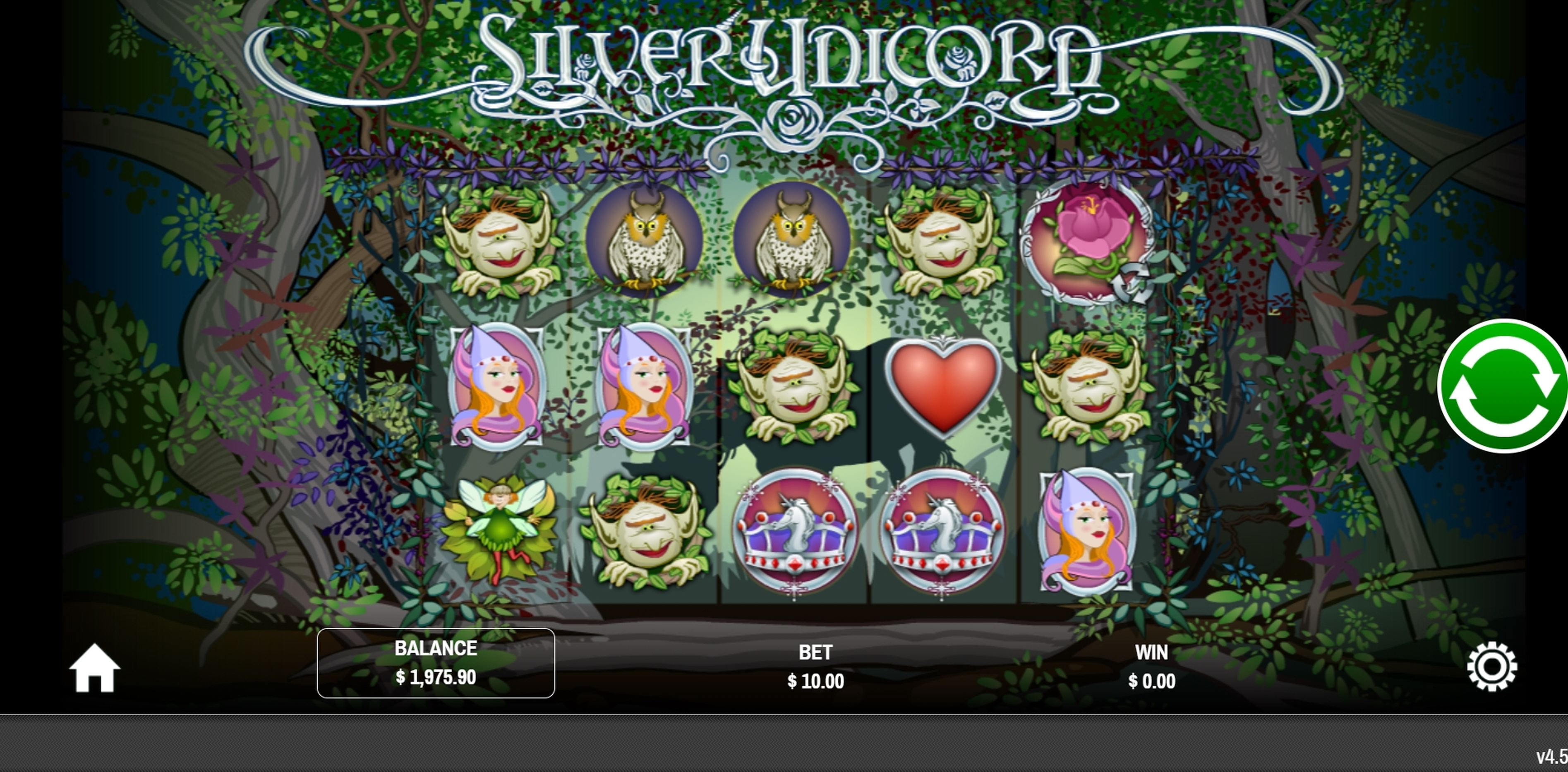 Reels in Silver Unicorn Slot Game by Rival