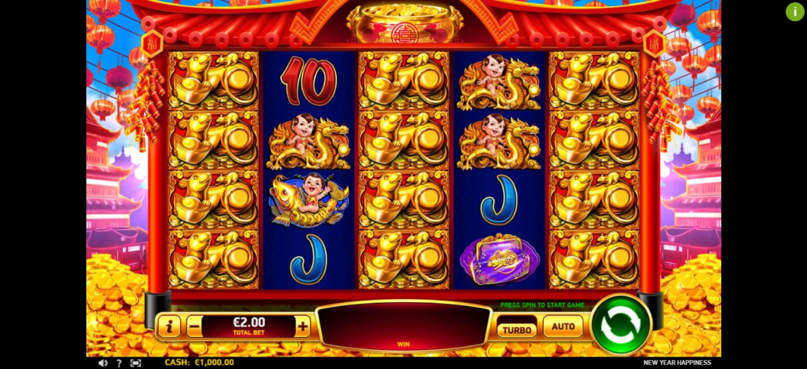 Reels in New Year Happiness Slot Game by Ruby Play