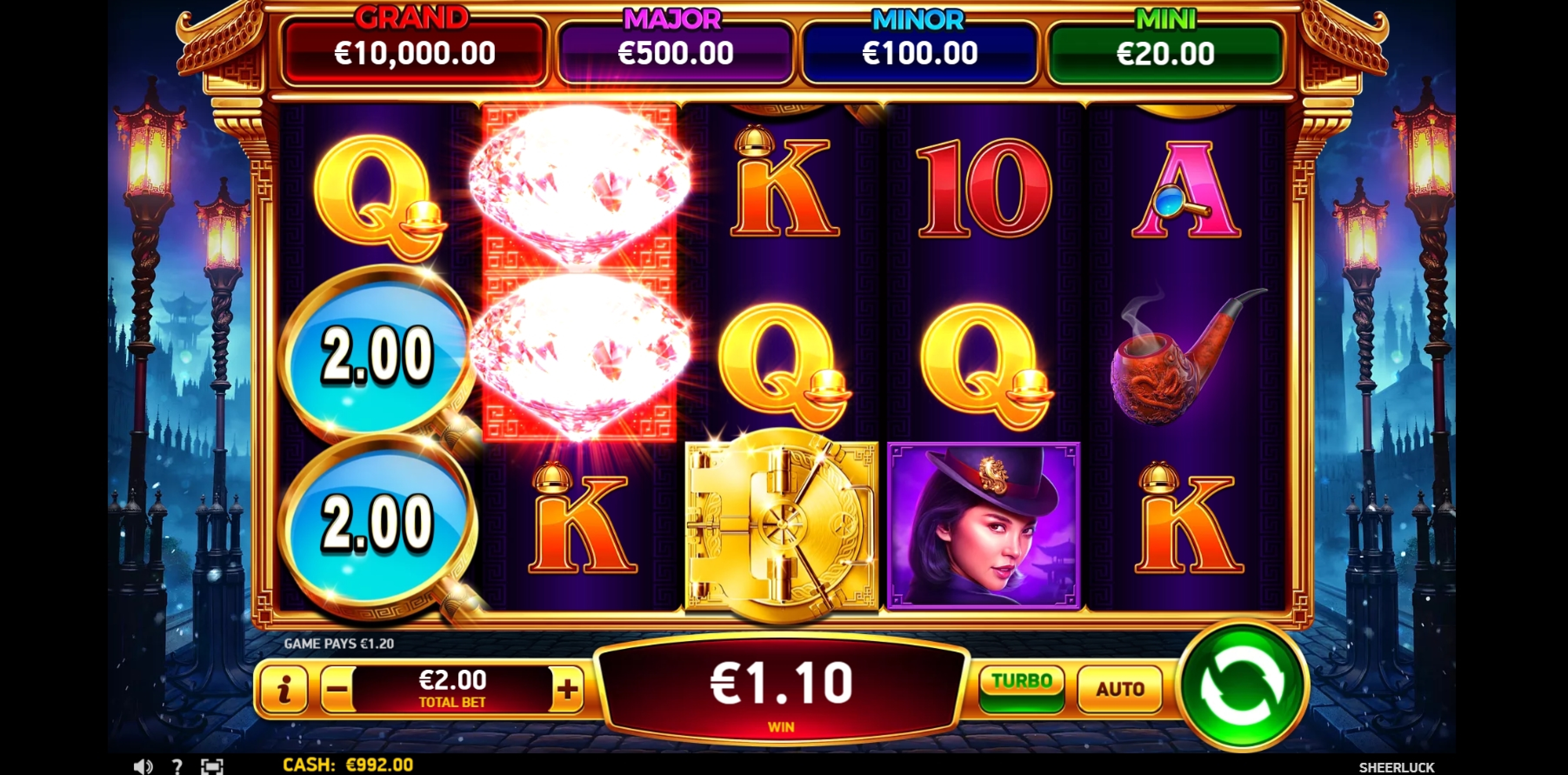 Win Money in Sheerluck Free Slot Game by Ruby Play