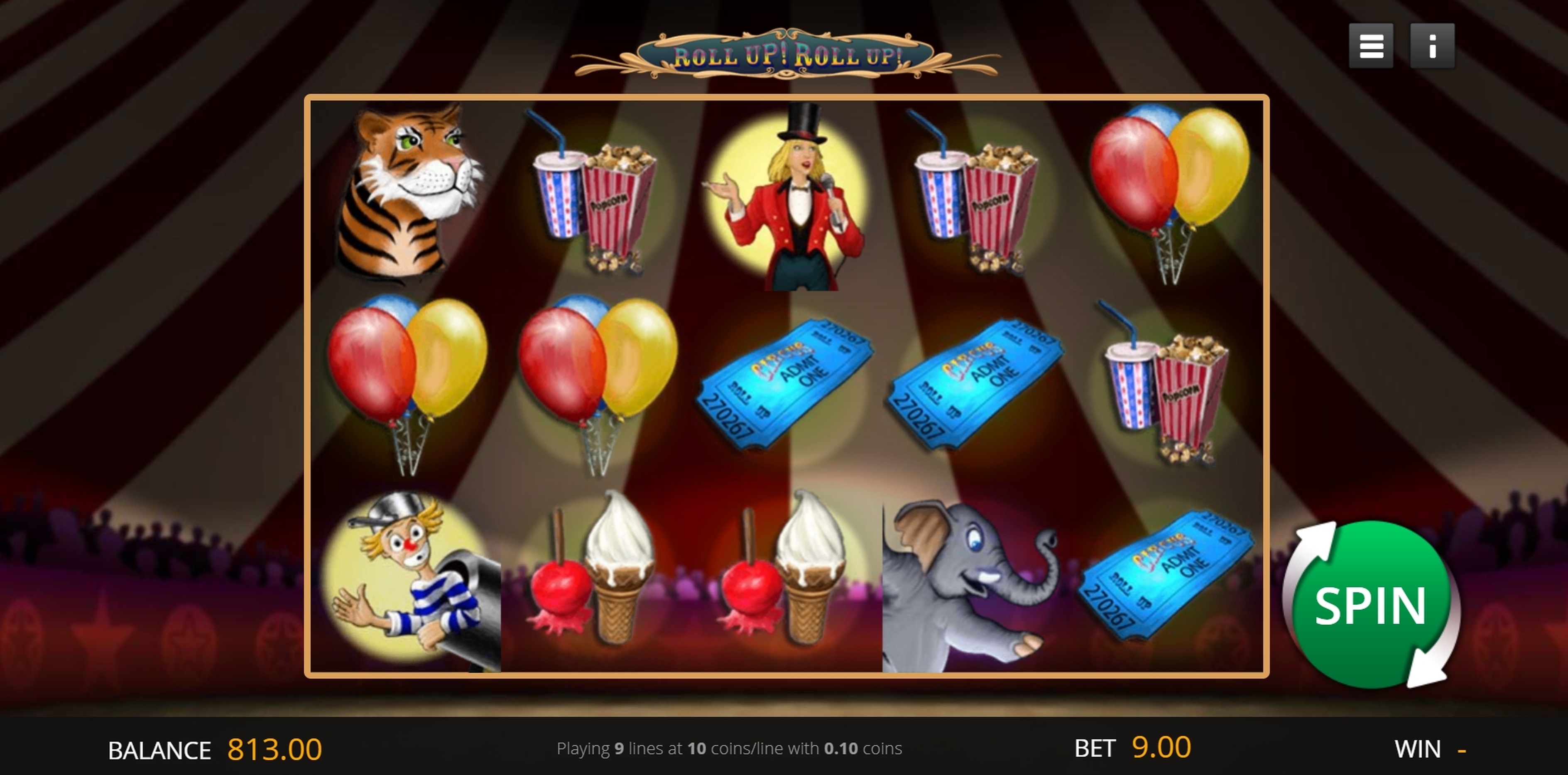Reels in Roll Up Roll Up Slot Game by saucify