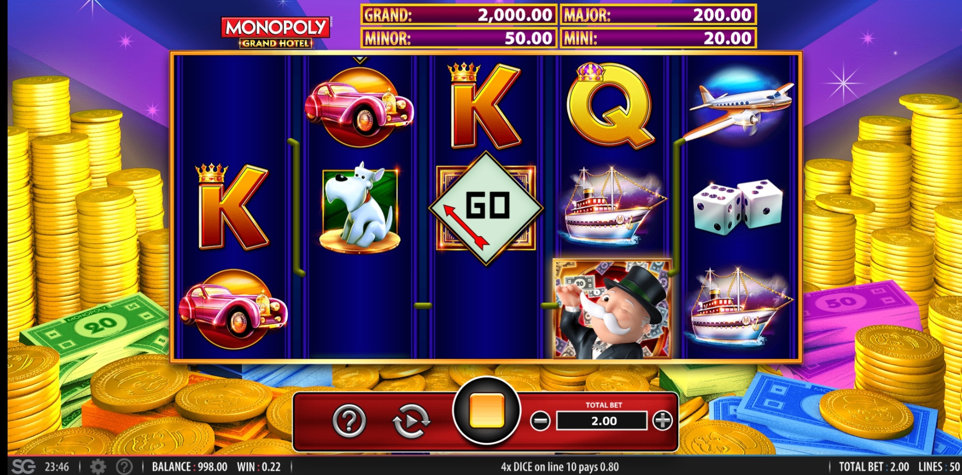 Win Money in Monopoly Grand Hotel Free Slot Game by WMS