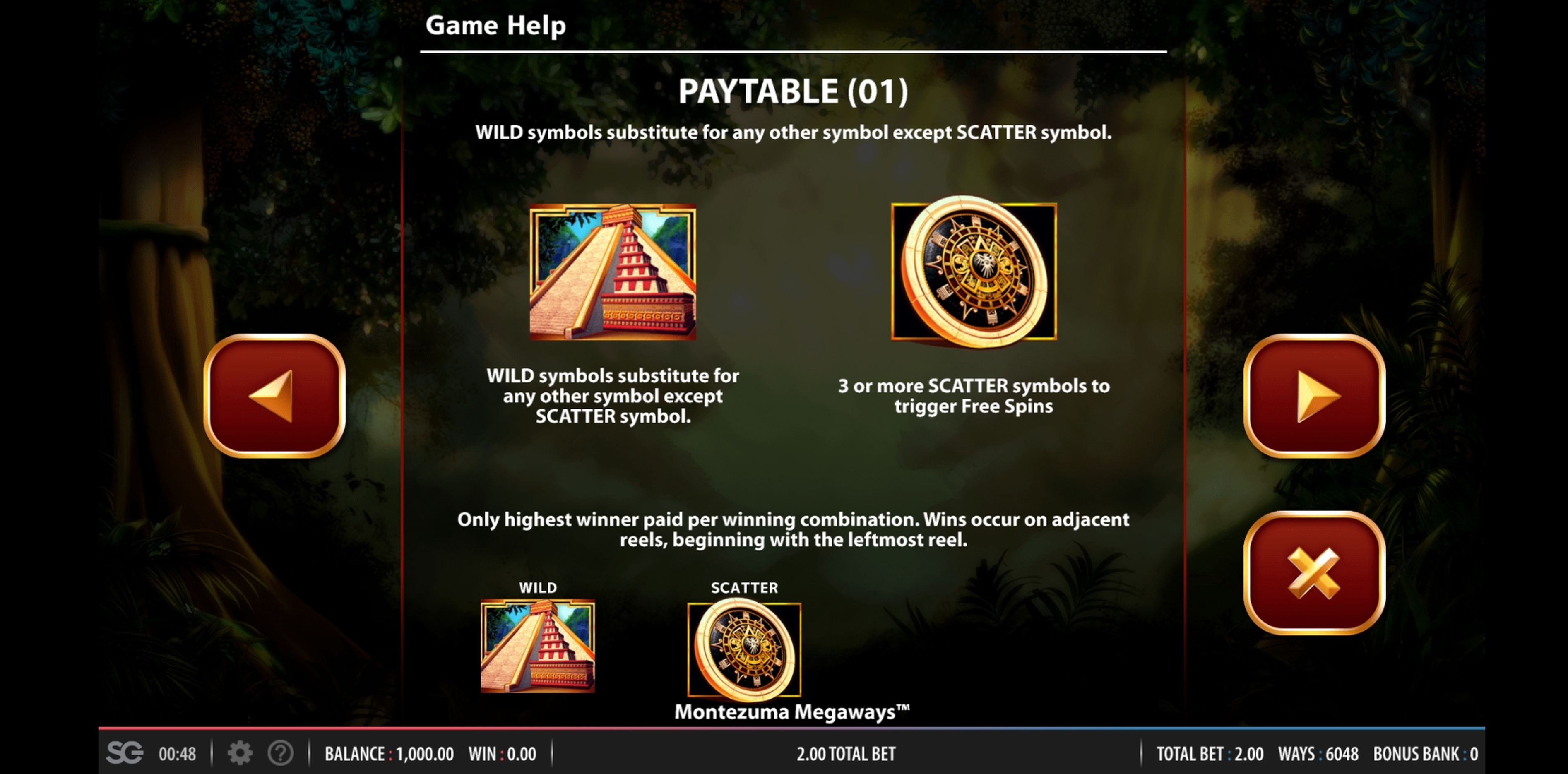 Info of Montezuma Megaways Slot Game by WMS