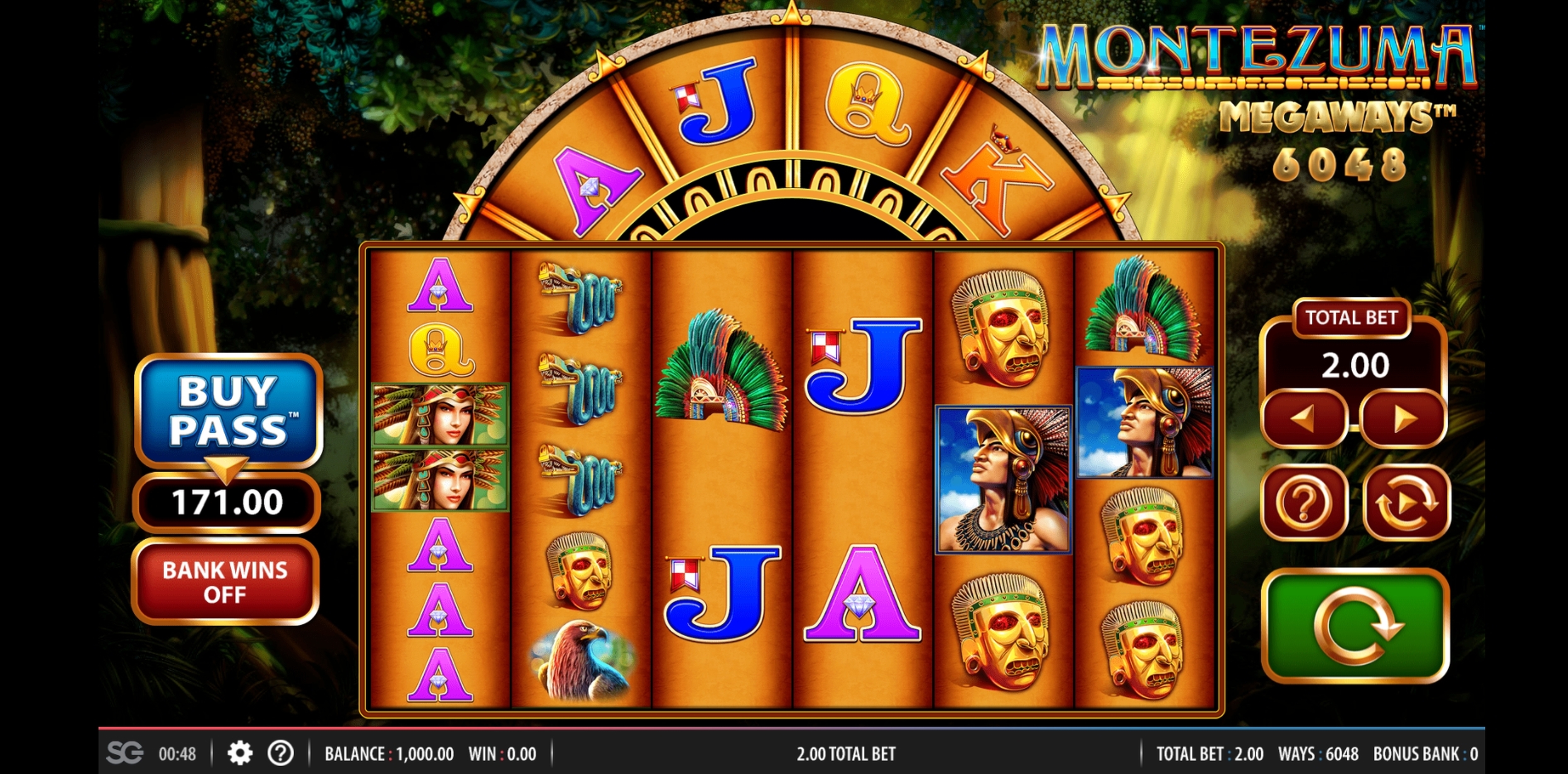 Reels in Montezuma Megaways Slot Game by WMS