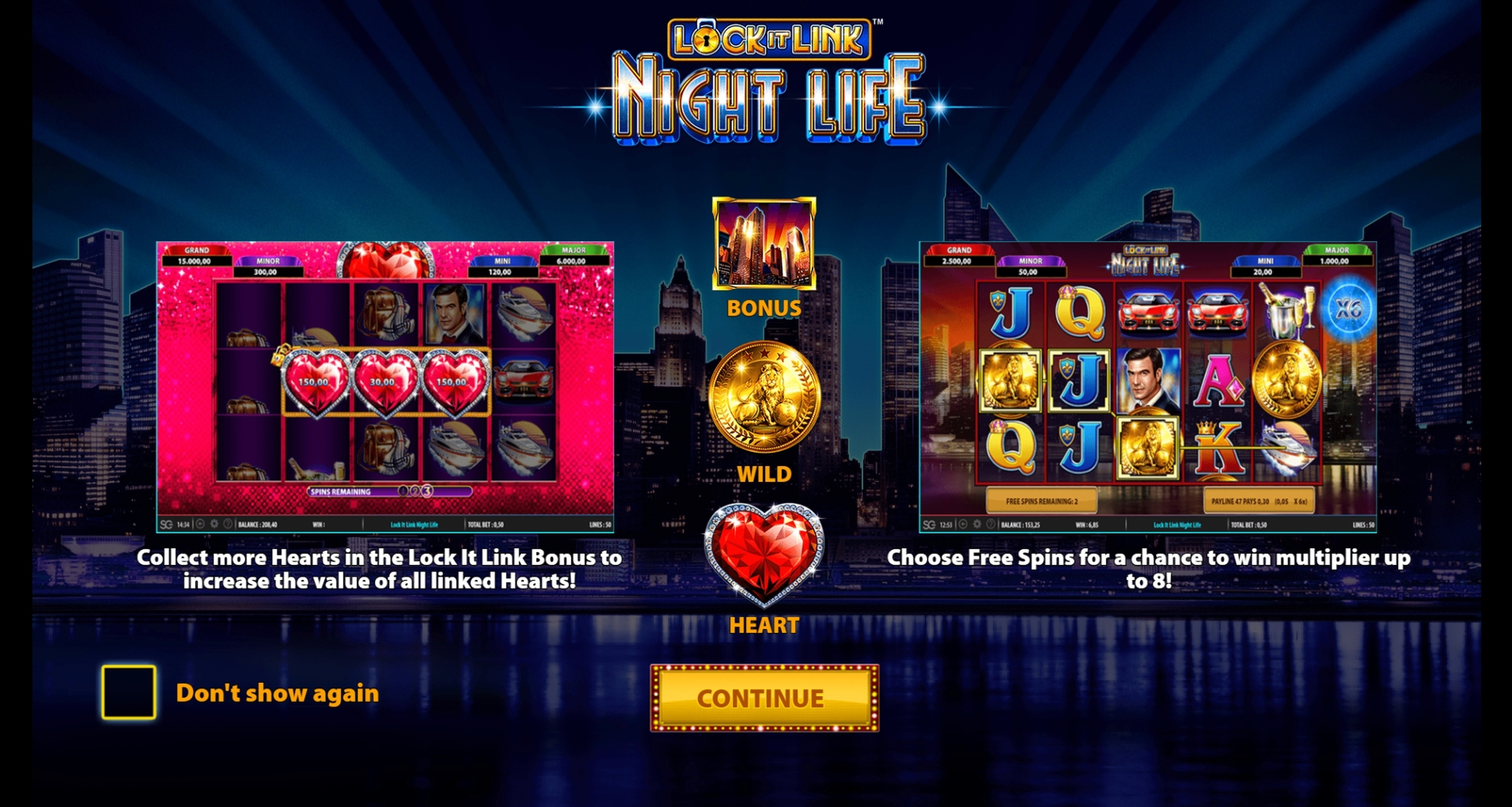 Play Lock it Link Night Life Free Casino Slot Game by SG Interactive