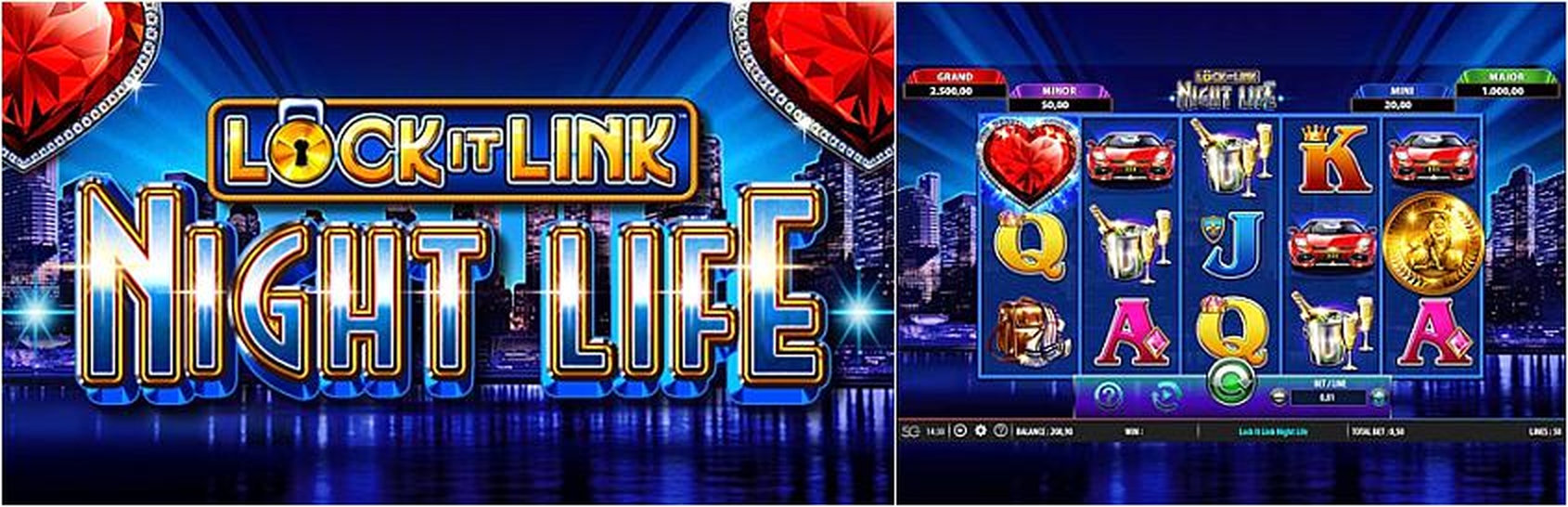 The Lock it Link Night Life Online Slot Demo Game by SG Interactive