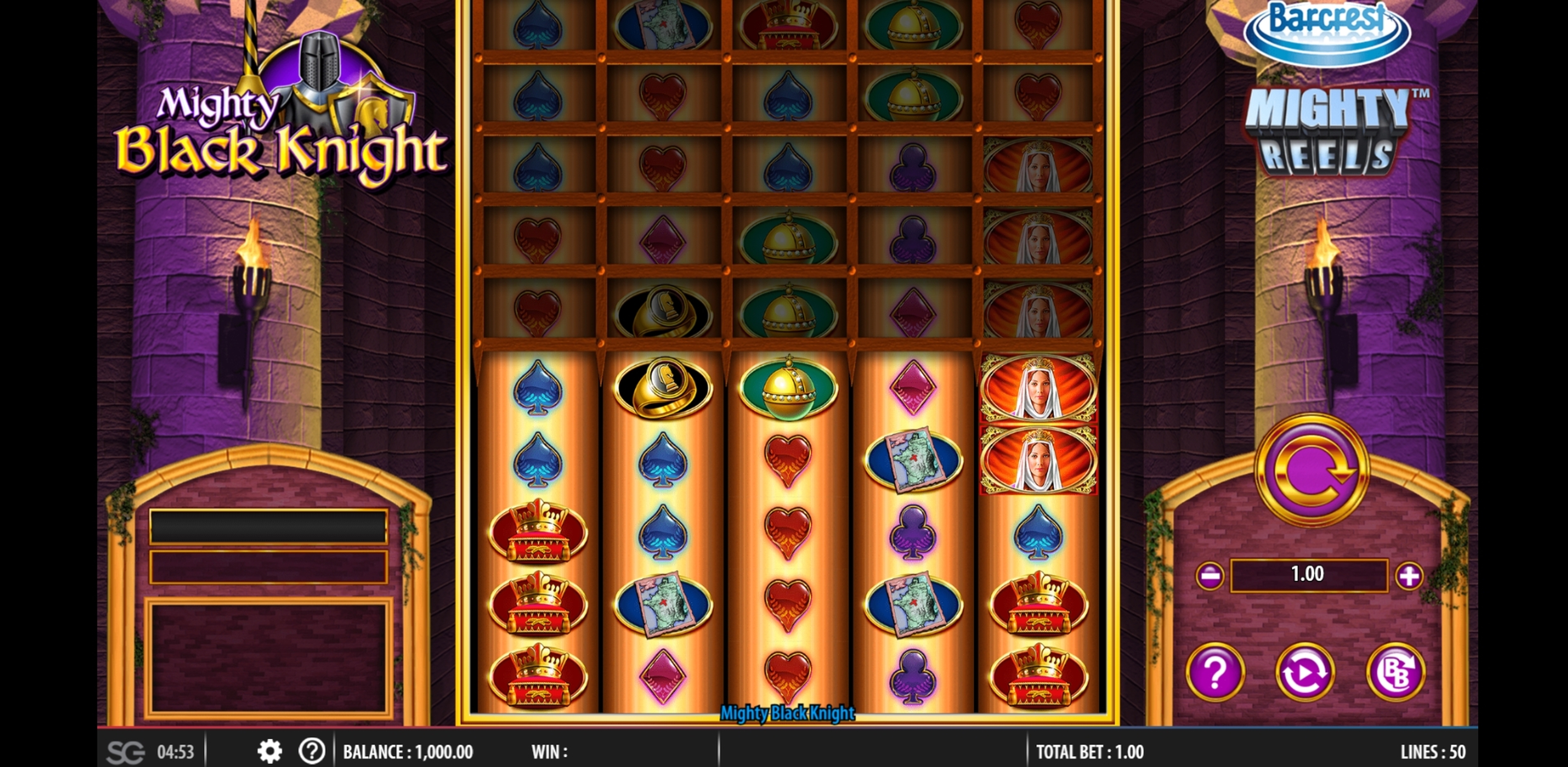 Reels in Mighty Black Knight Slot Game by SG