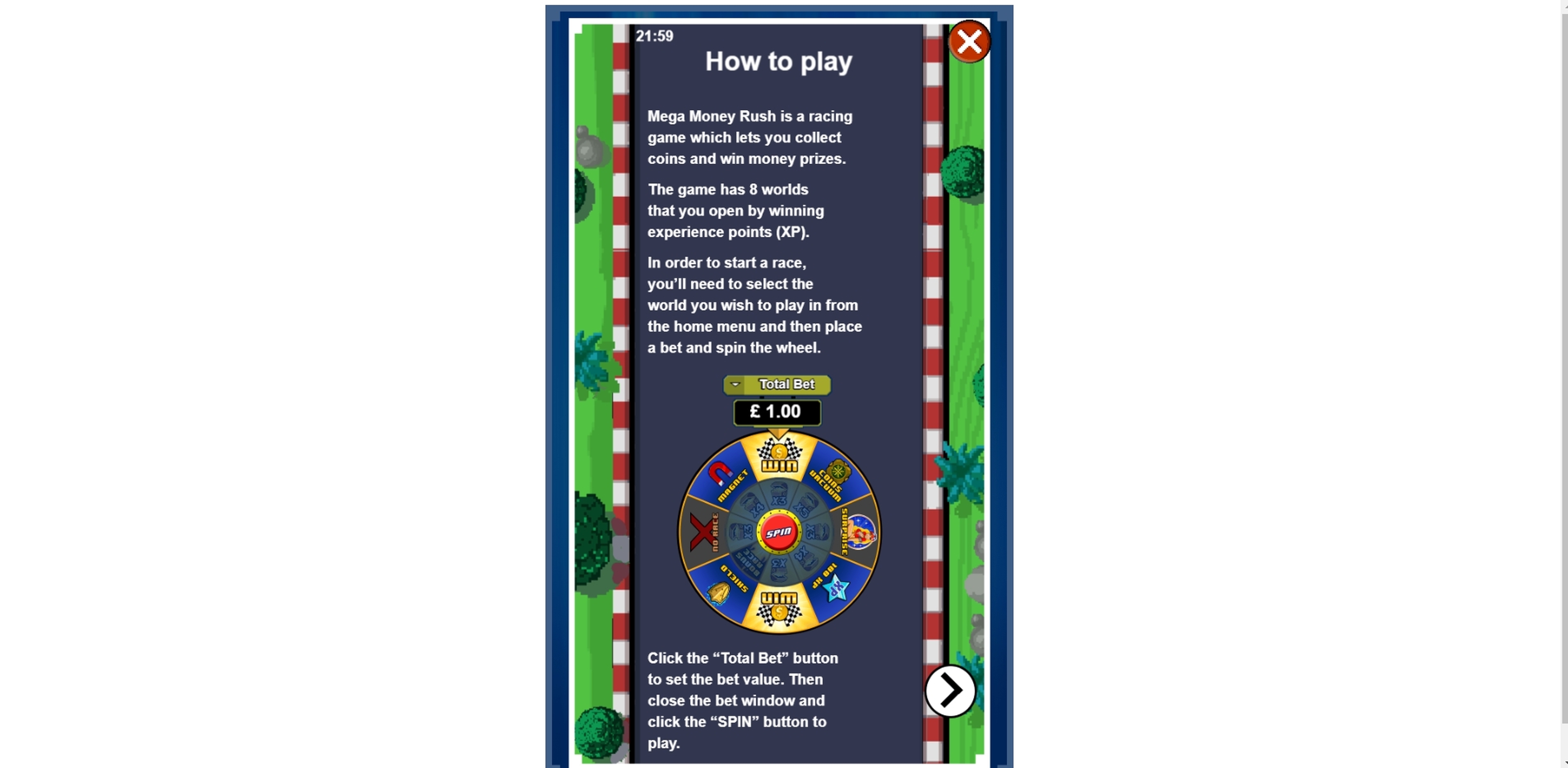 Info of Mega Money Rush Slot Game by Skillzzgaming