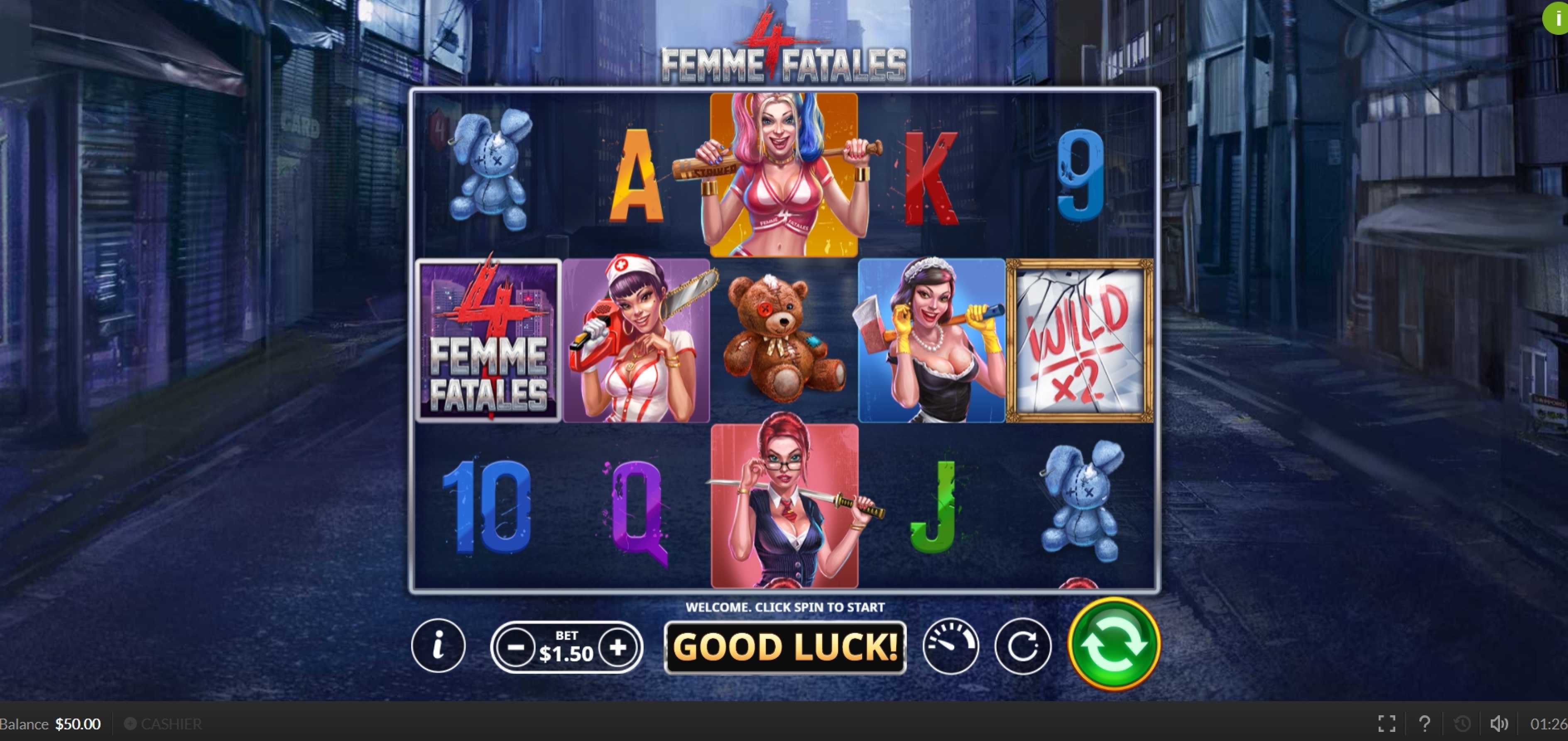 Reels in Four Femme Fatales Slot Game by Skywind