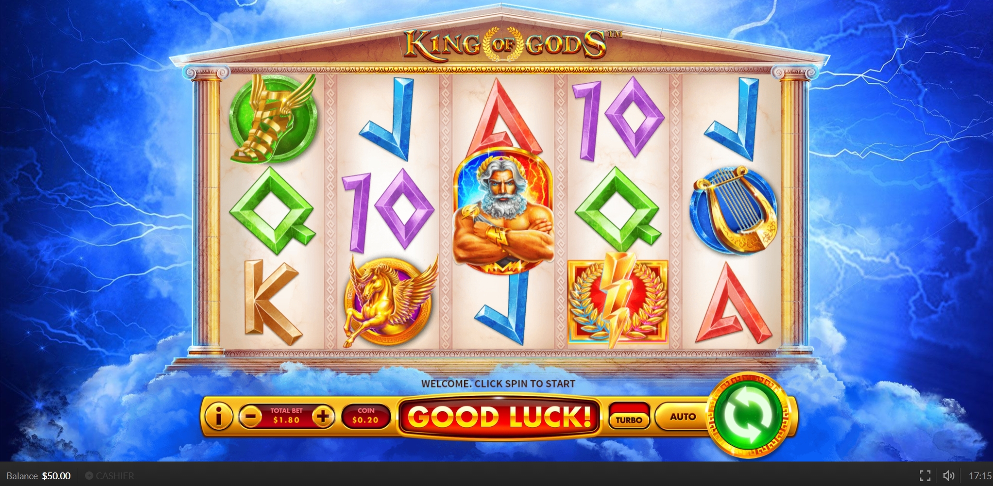 Reels in King of Gods Slot Game by Skywind