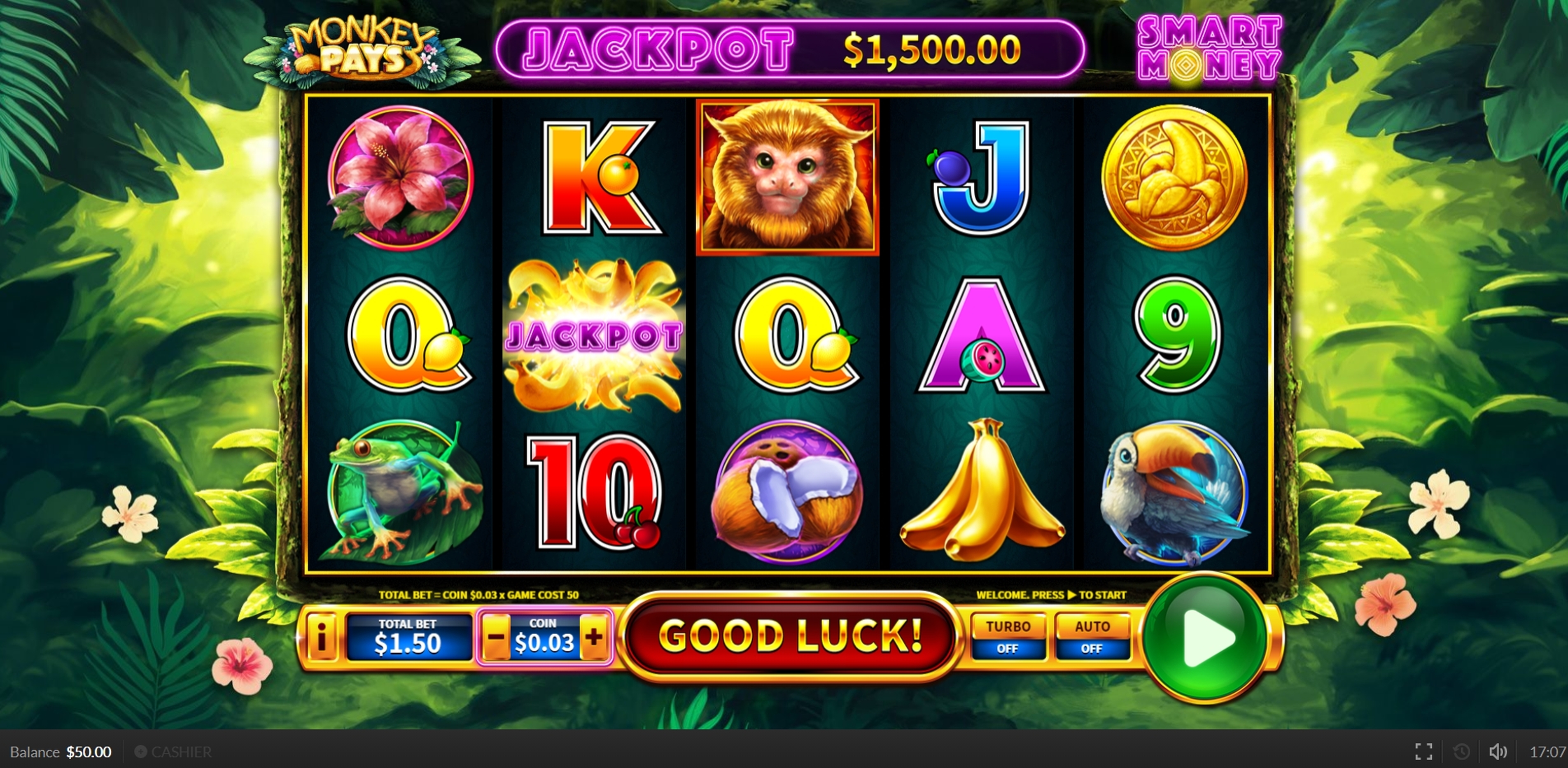 Reels in Monkey Pays Slot Game by Skywind