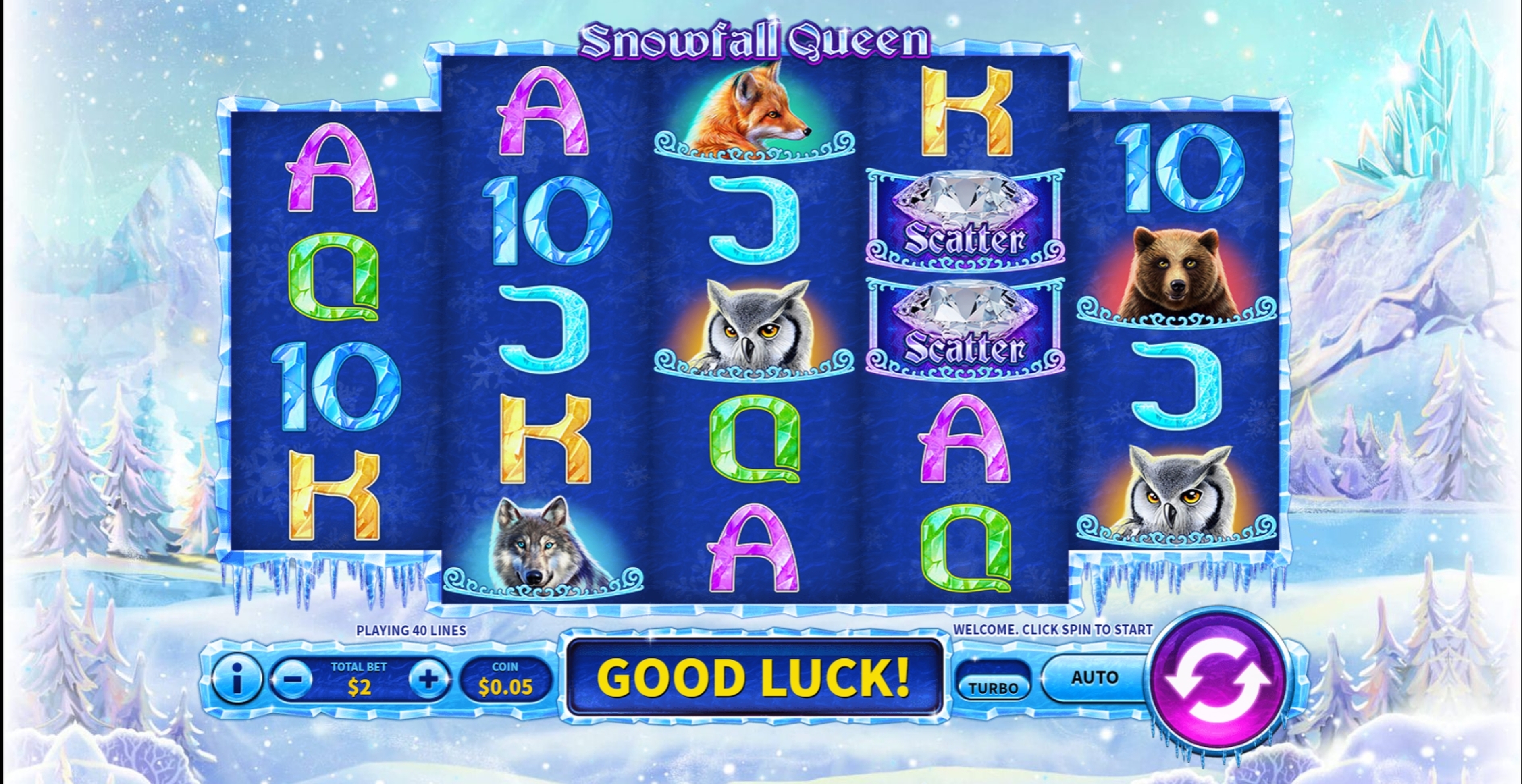 Reels in Snowfall Queen Slot Game by Skywind